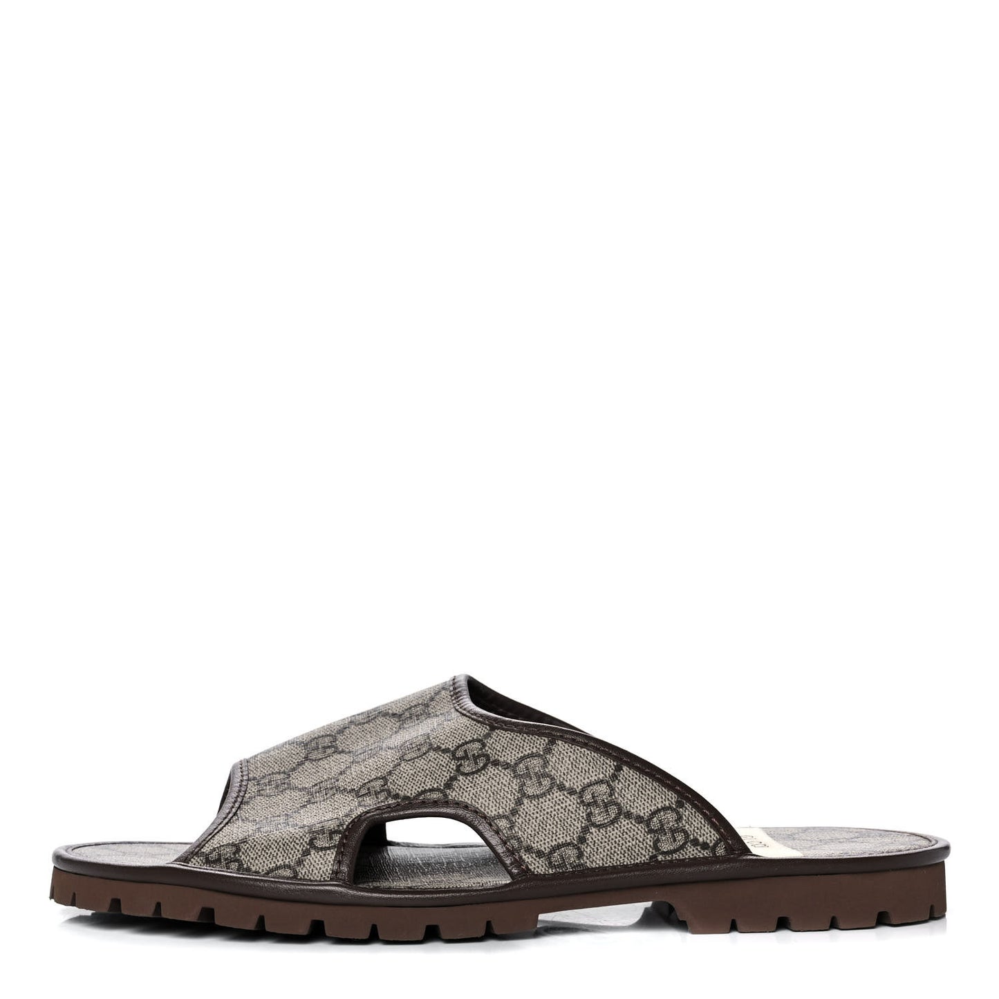 GG Supreme Monogram Granada Kid Mens Lug Sole Slide Sandals 9 Beige New Acero