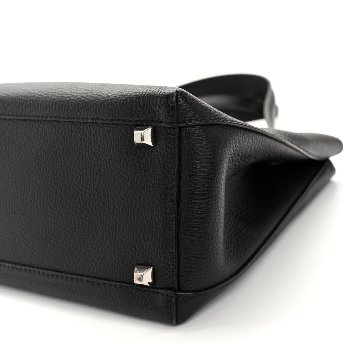 Grained Calfskin Visetos Medium Sarah Hobo Black