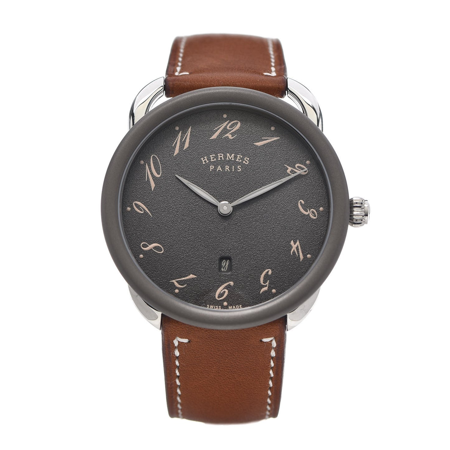 Stainless Steel Barenia 41mm Arceau Quartz Watch Fauve