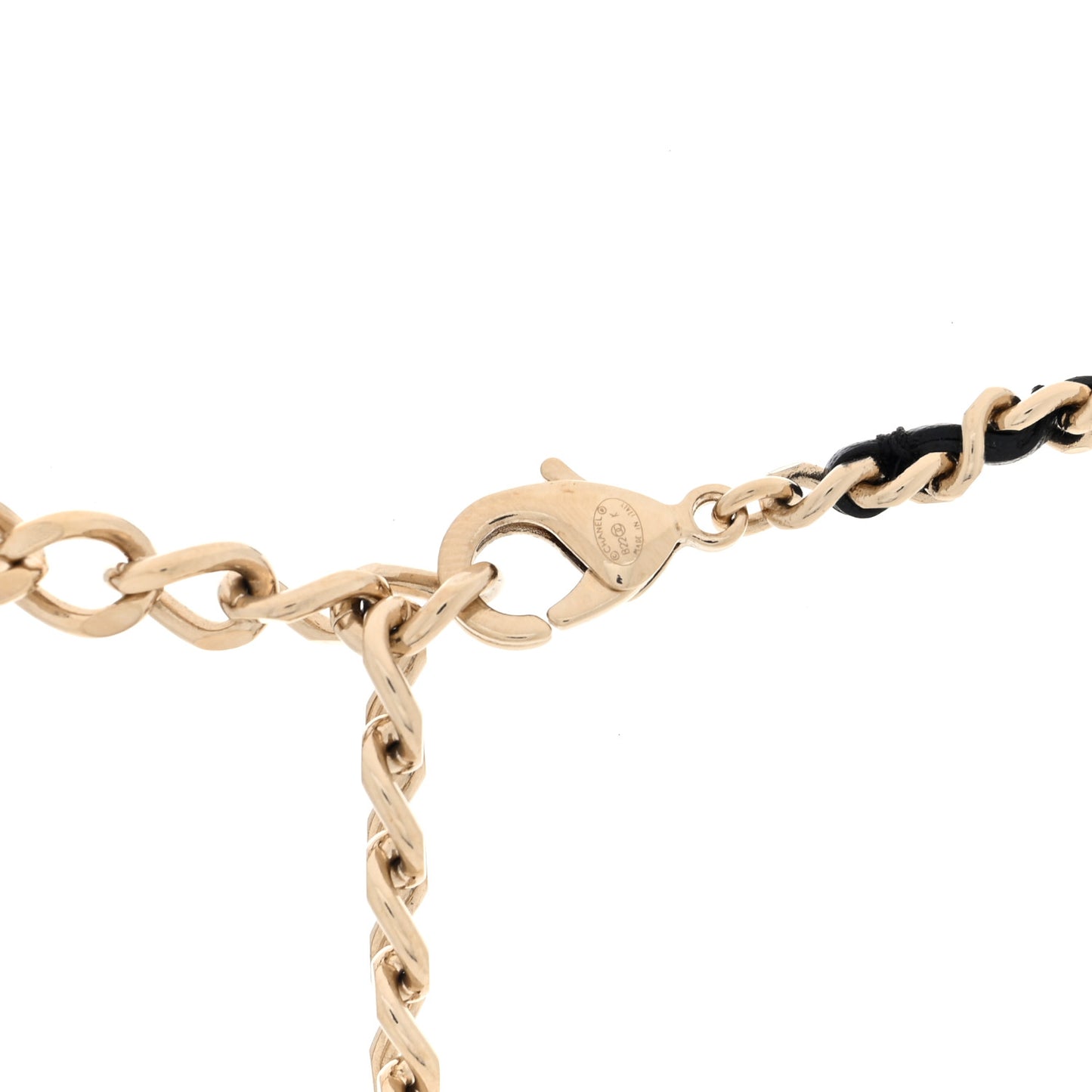 Tweed Lambskin CC Heart Locket Necklace Gold Black Pink
