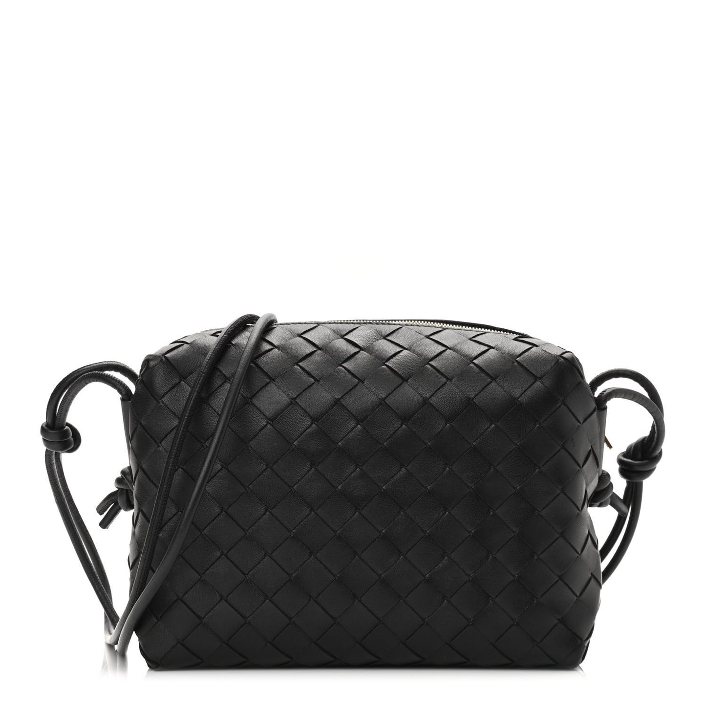 Nappa Intrecciato Small Loop Camera Bag Black