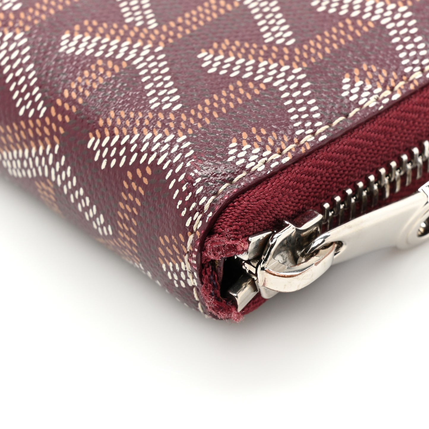 Goyardine Matignon Zip Around GM Wallet Burgundy