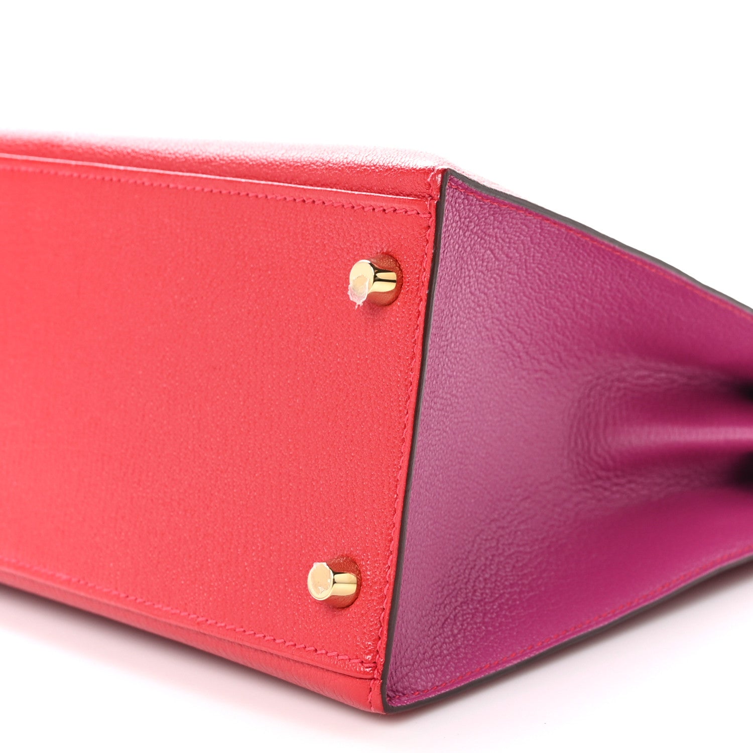 Hermes Chevre Mysore Horseshoe Kelly Sellier 28 Rouge Casaque Rose Pourpre 10 of 11