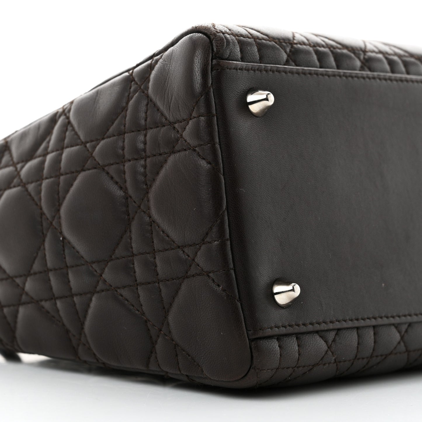 Lambskin Cannage Medium Lady Dior Dark Brown
