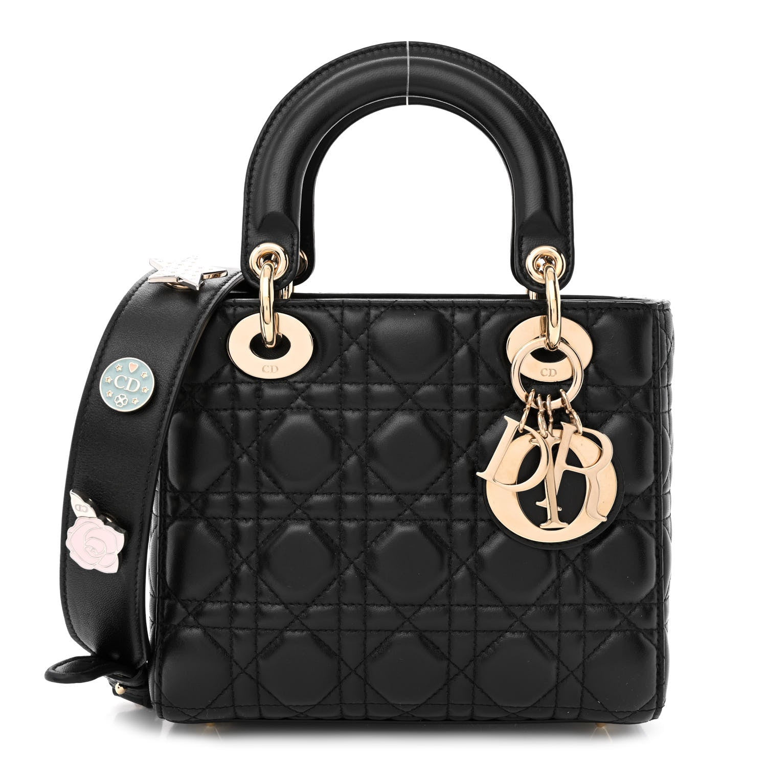 Christian Dior Lambskin Cannage Small Lucky Badges My Lady Dior Black 1 of 10