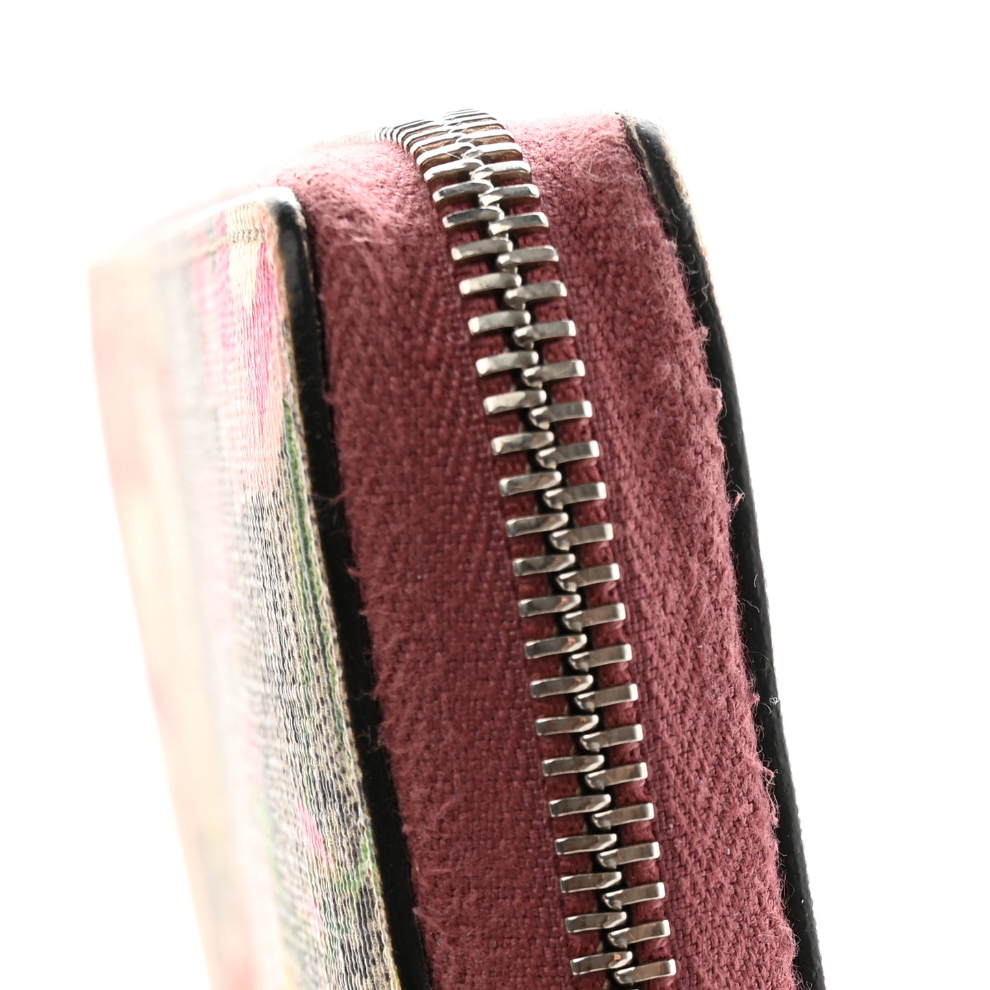 GG Supreme Monogram Blooms Zip Around Wallet Beige Multicolor Dry Rose