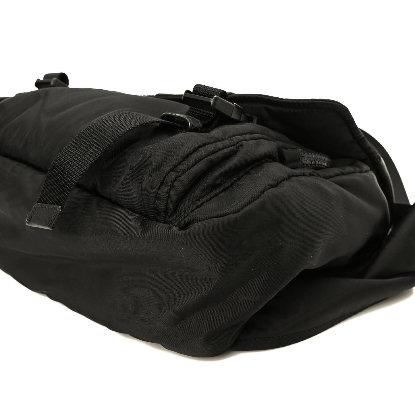 Tessuto Nylon Logo Messenger Bag Black