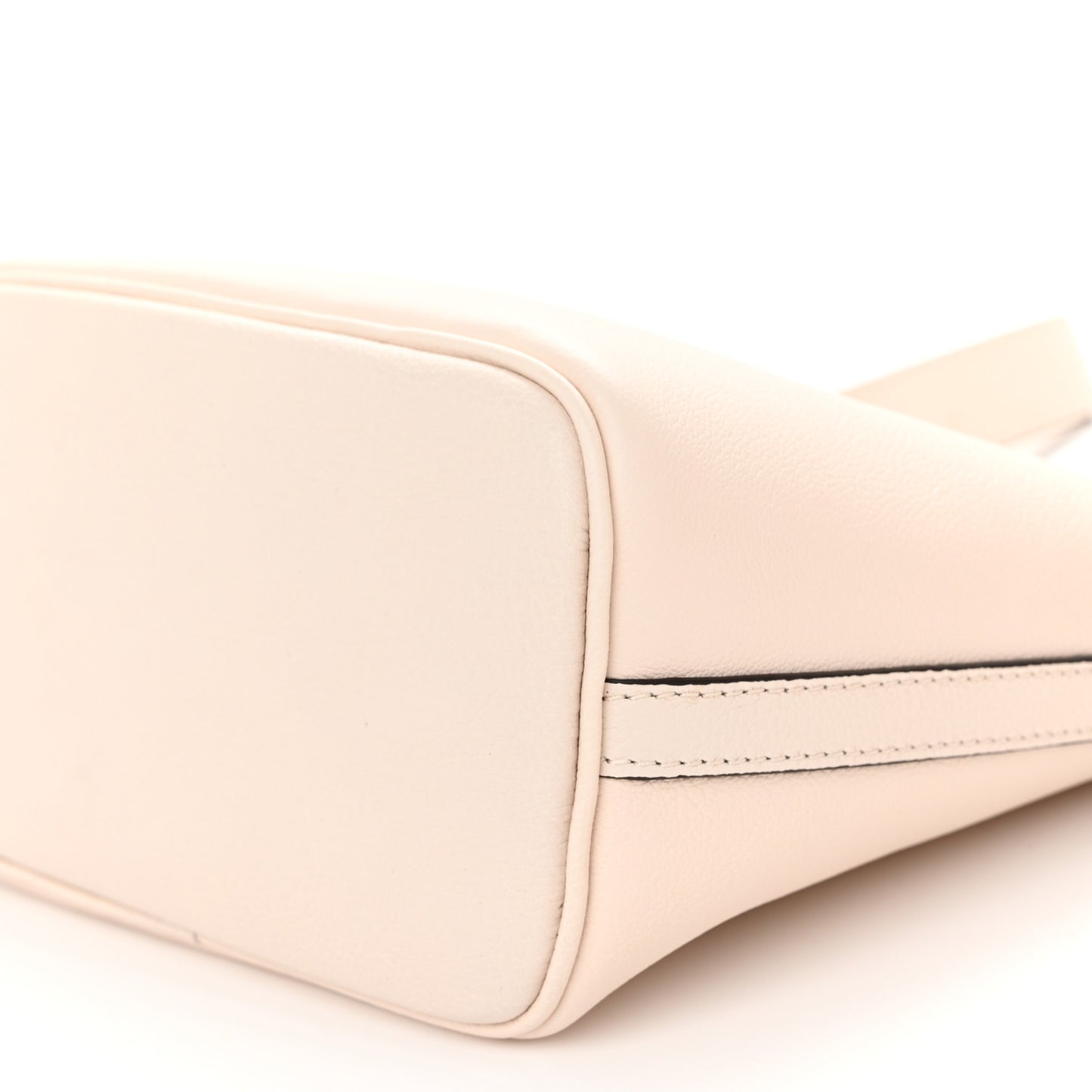 Grained Calfskin Lock and Walk Bucket Quartz