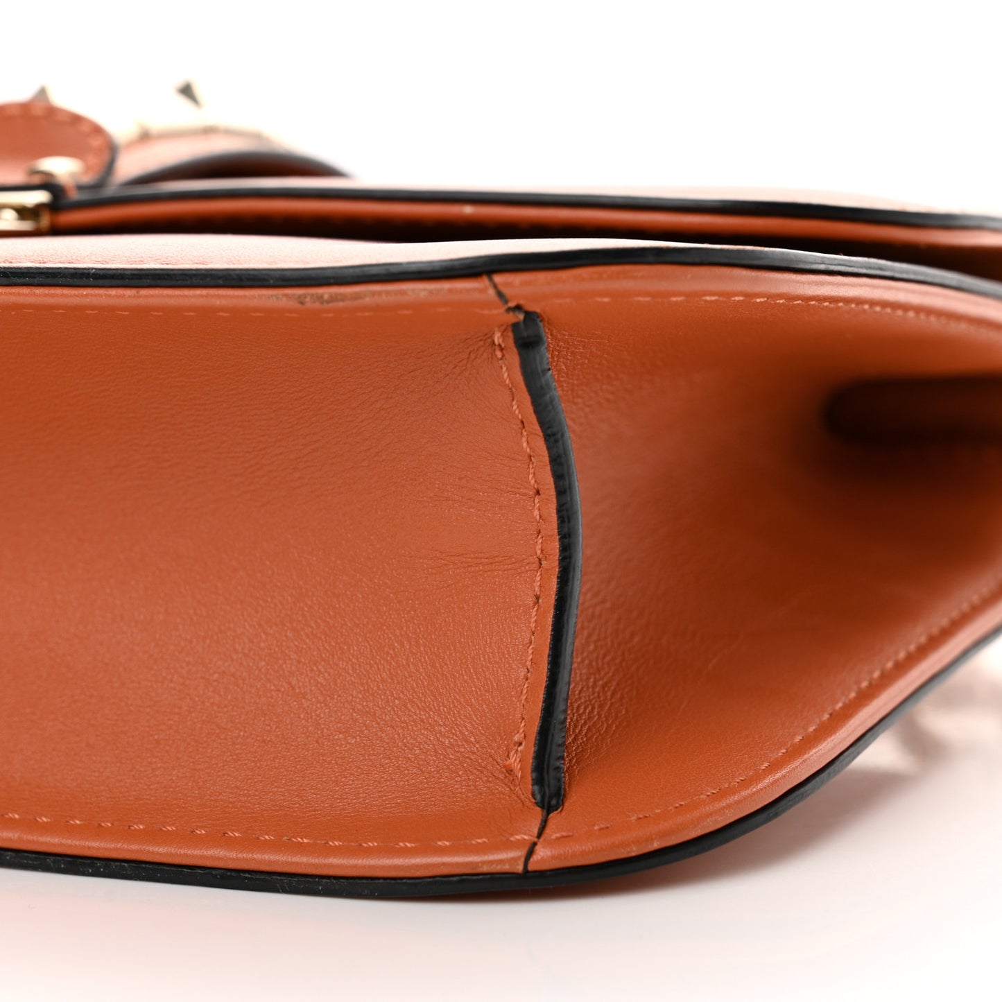 Vitello Medium Glam Lock Rockstud Flap Orange