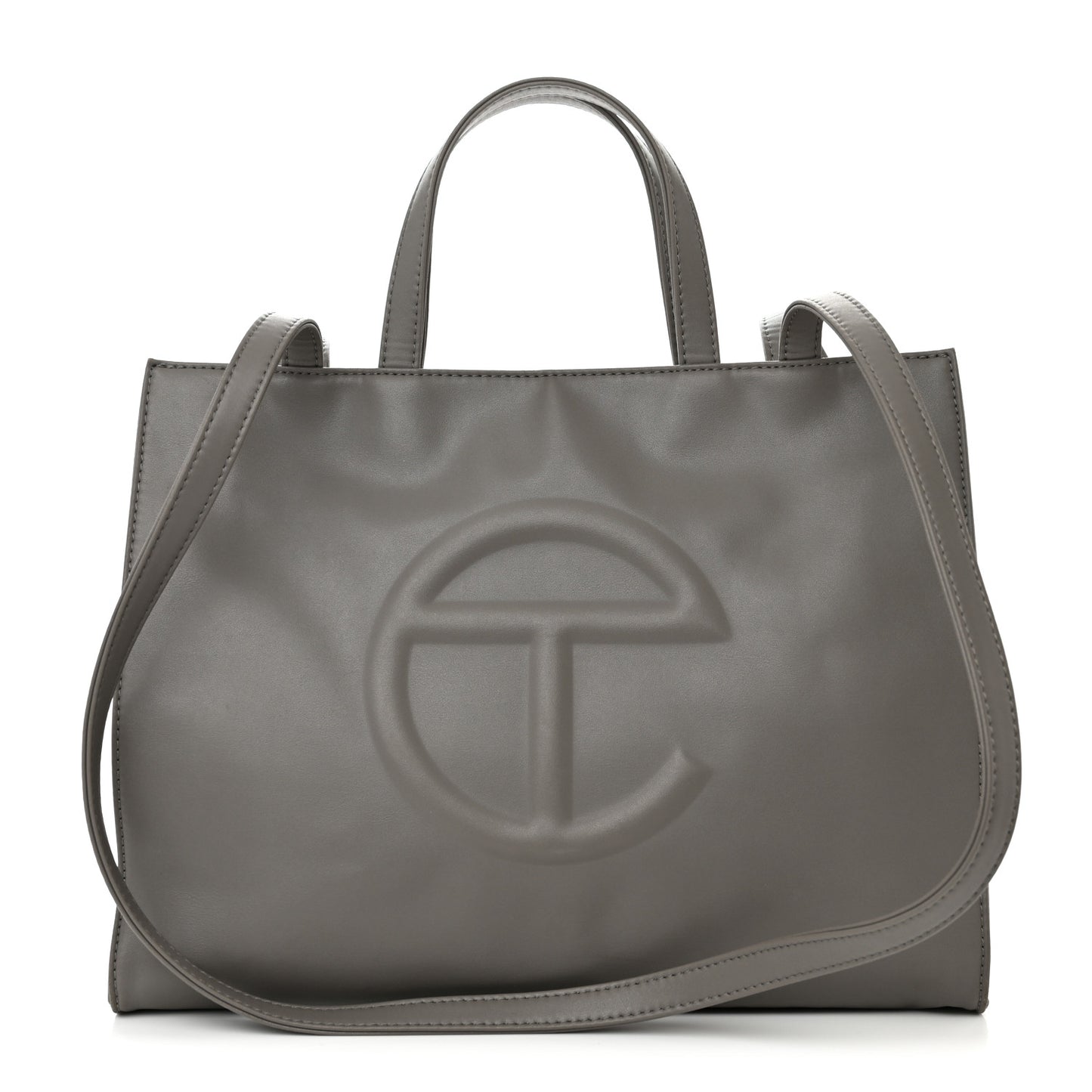 Vegan Leather Medium Shopping Bag Grey