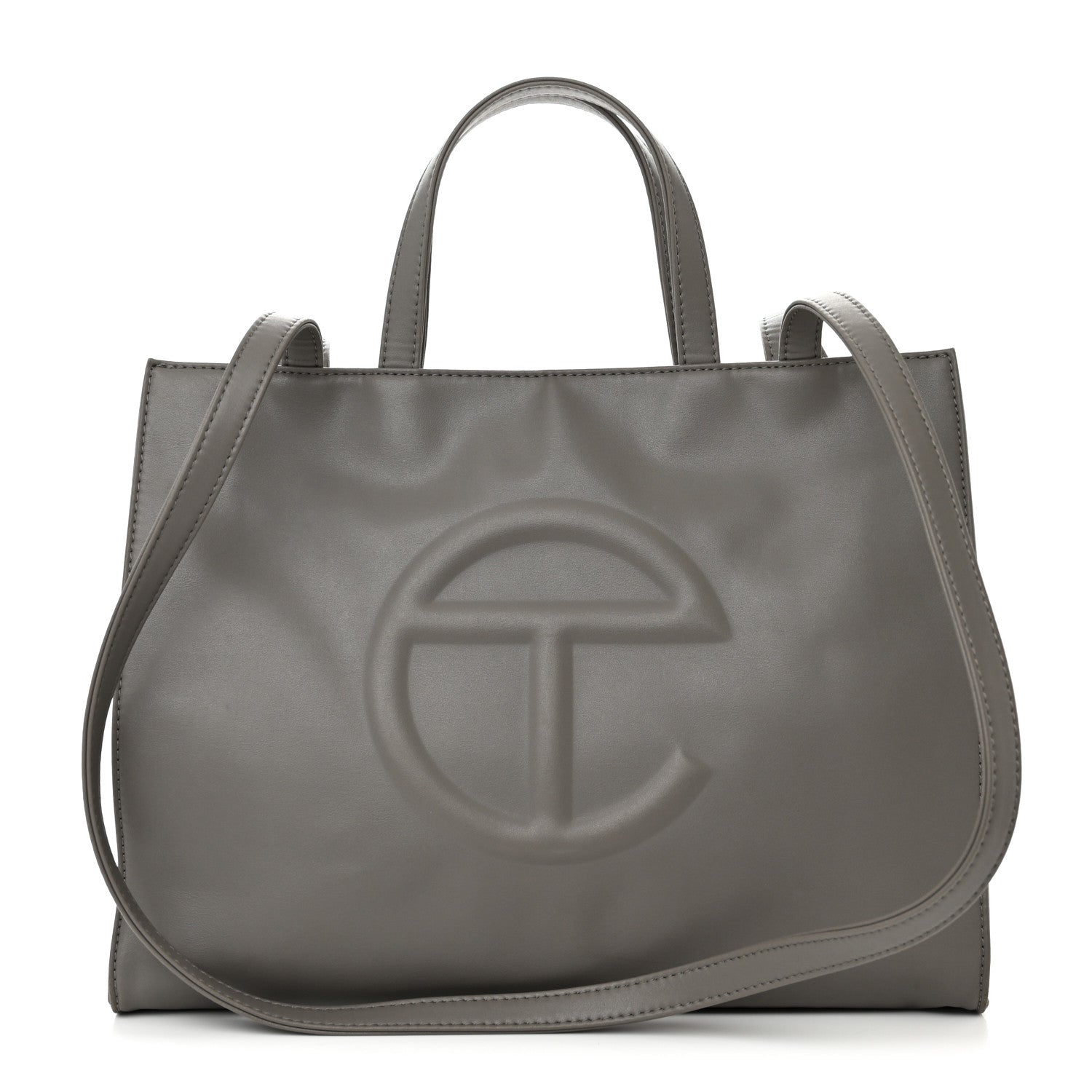 Telfar Vegan Leather Medium Shopping Bag Grey 1 of 12