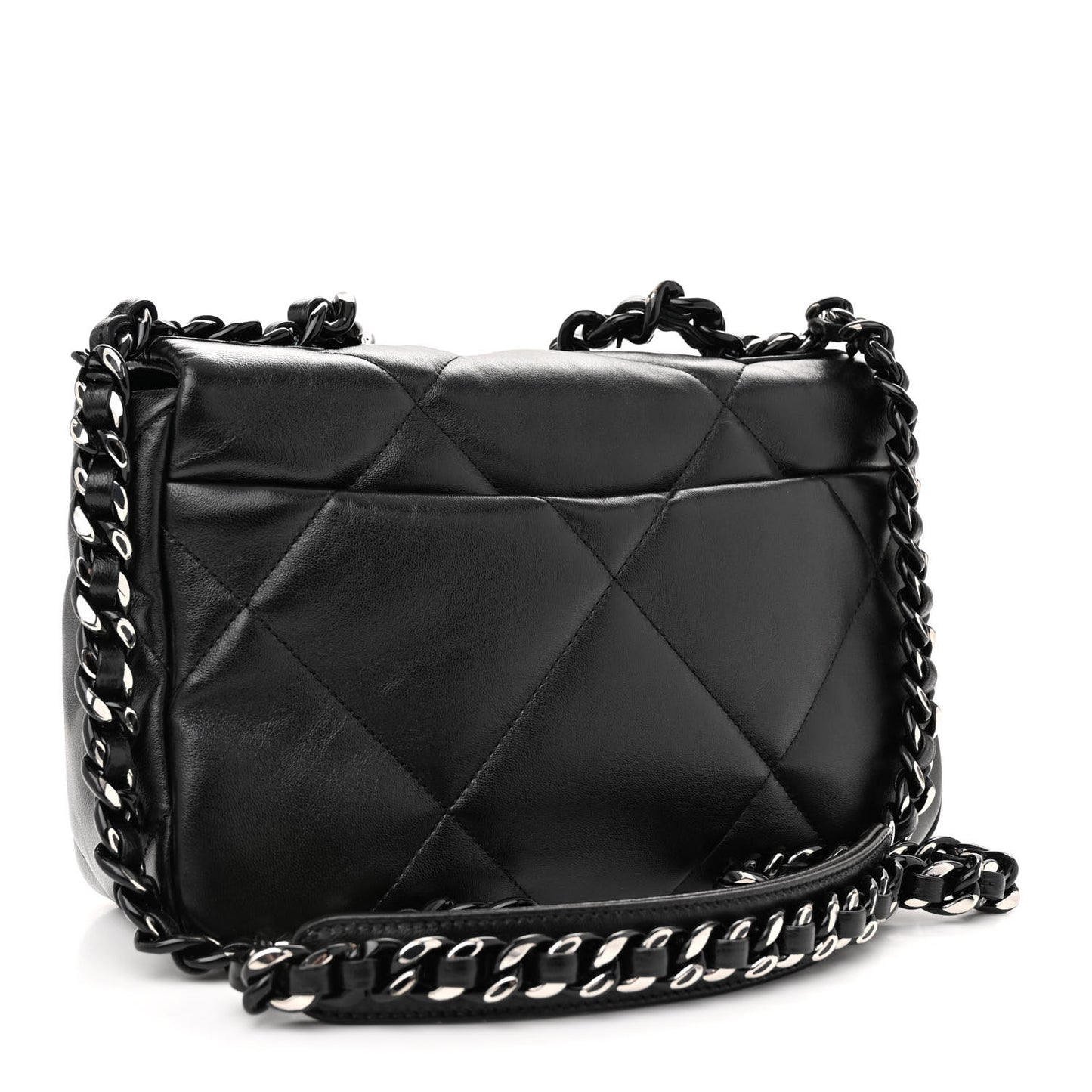 Lambskin Quilted Medium Chanel 19 Flap So Black