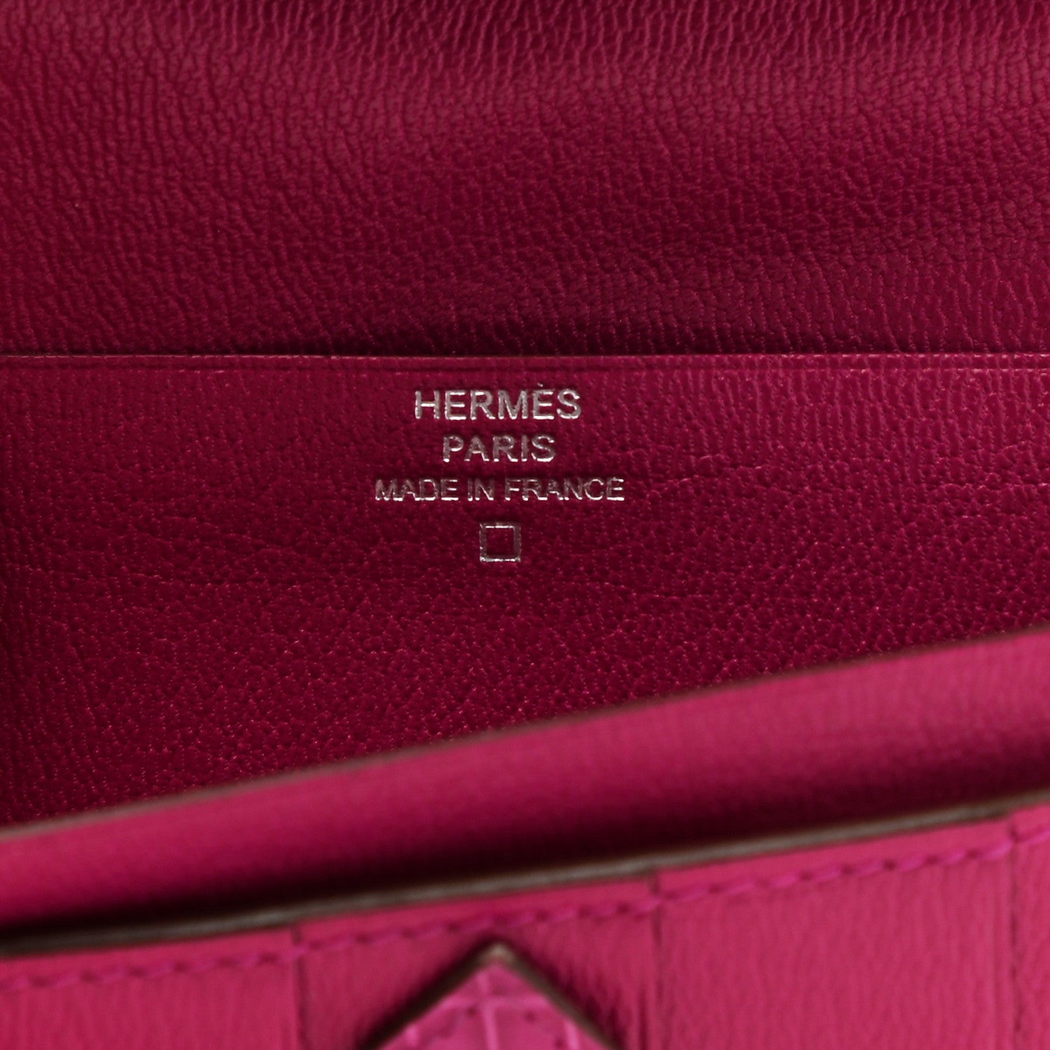 Hermes Shiny Alligator Bearn Wallet Rose Scheherazade 6 of 7