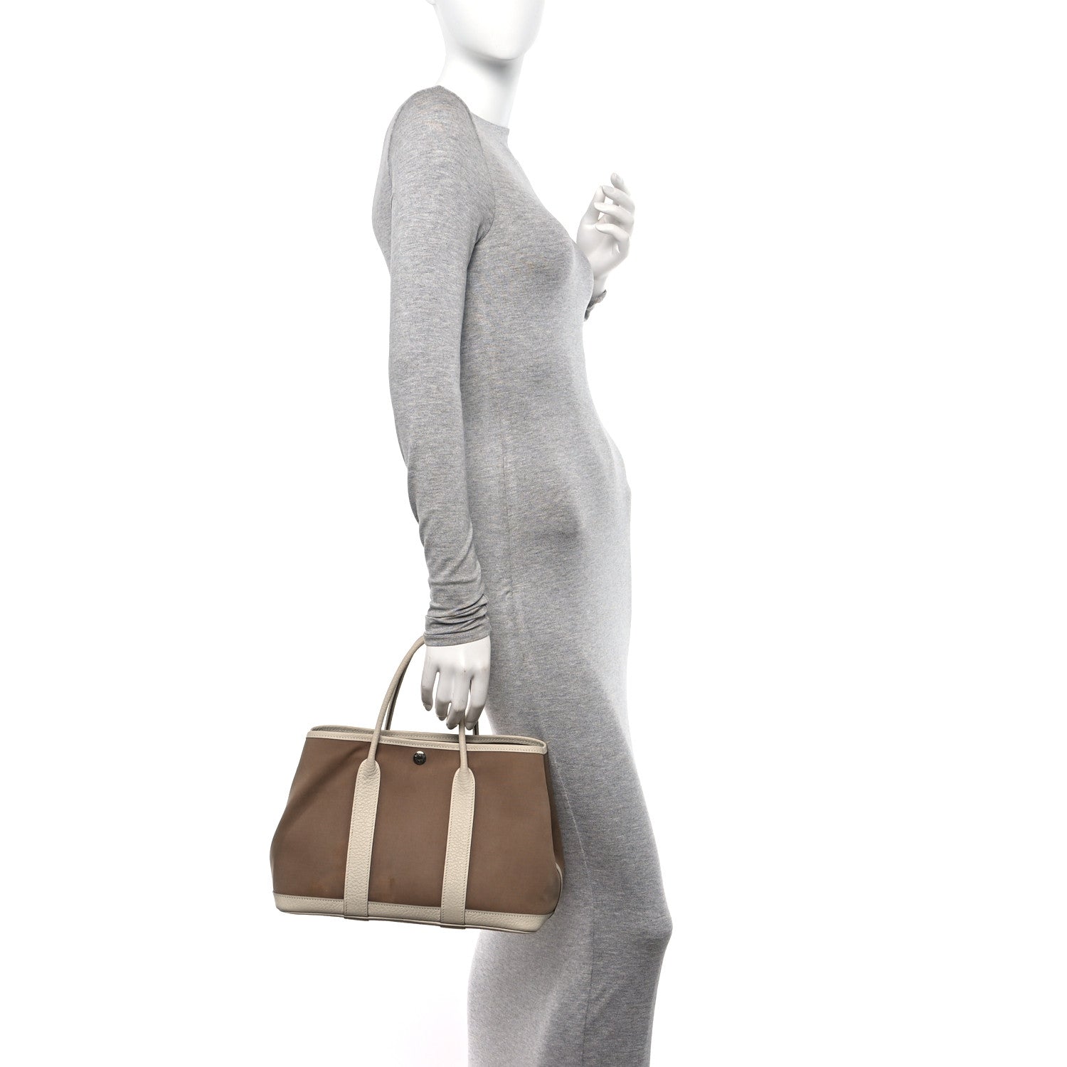Hermes Toile Negonda Garden Party 30 TPM Tote Craie Etoupe 2 of 10