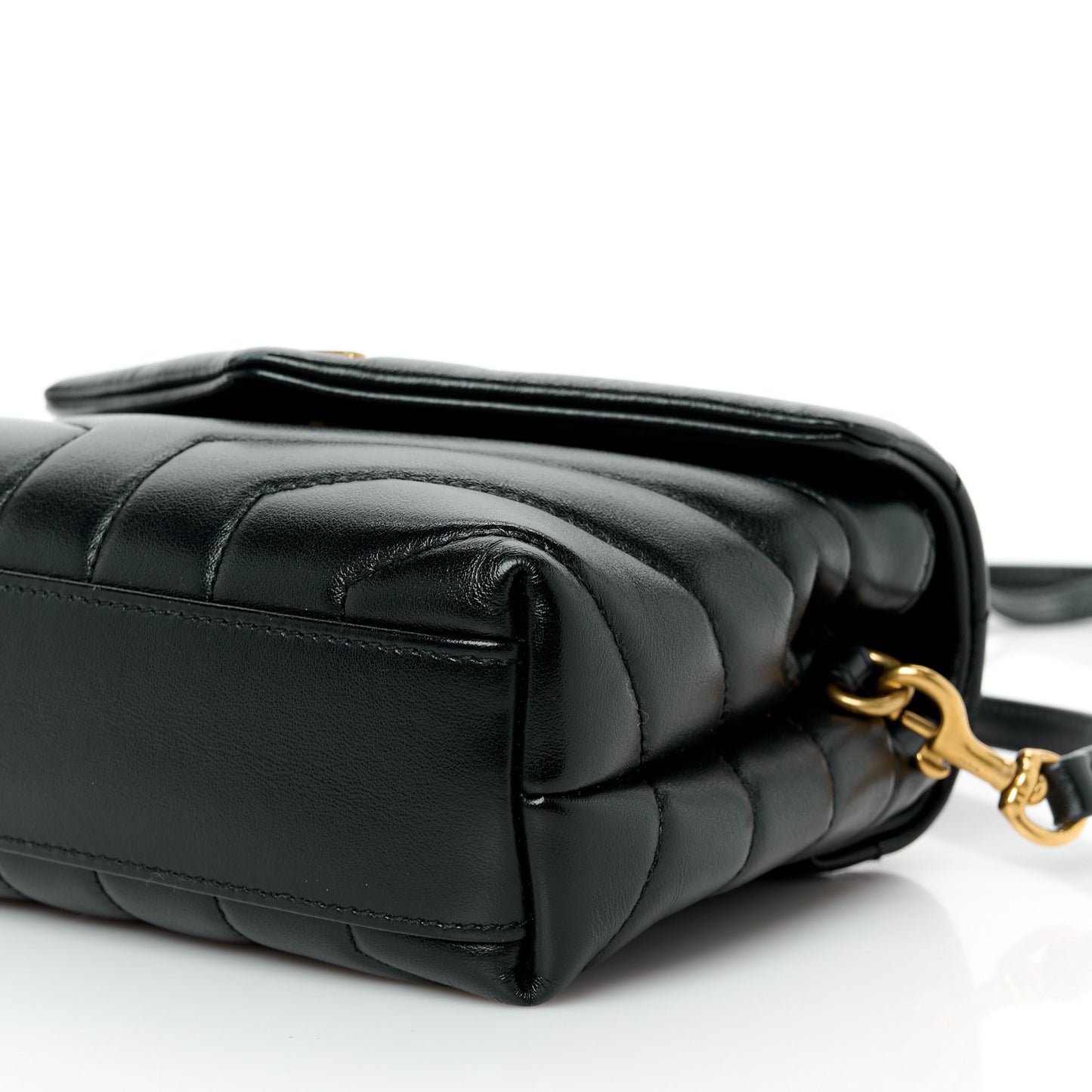 Calfskin Y Quilted Monogram Toy Loulou Crossbody Bag Black