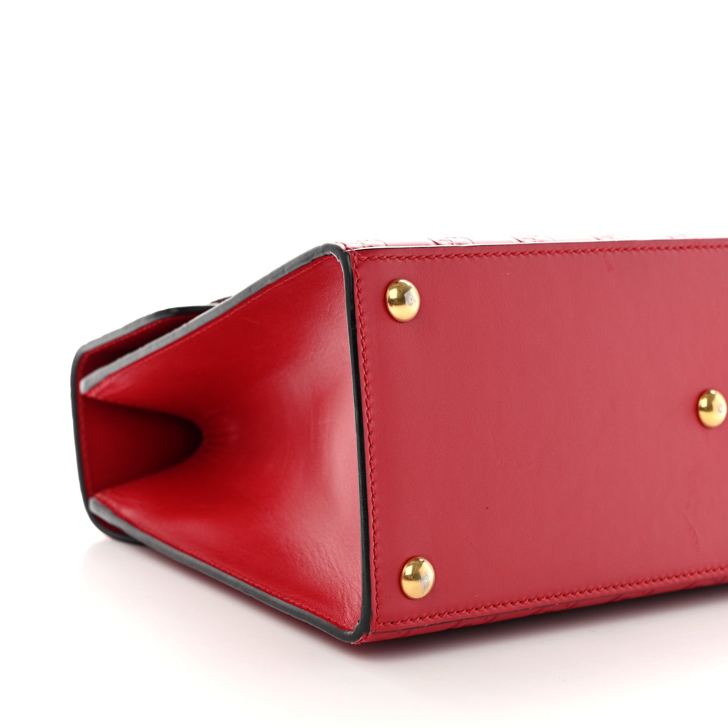 Gucci Guccissima Signature Small Padlock Top Handle Bag Hibiscus Red 9 of 11