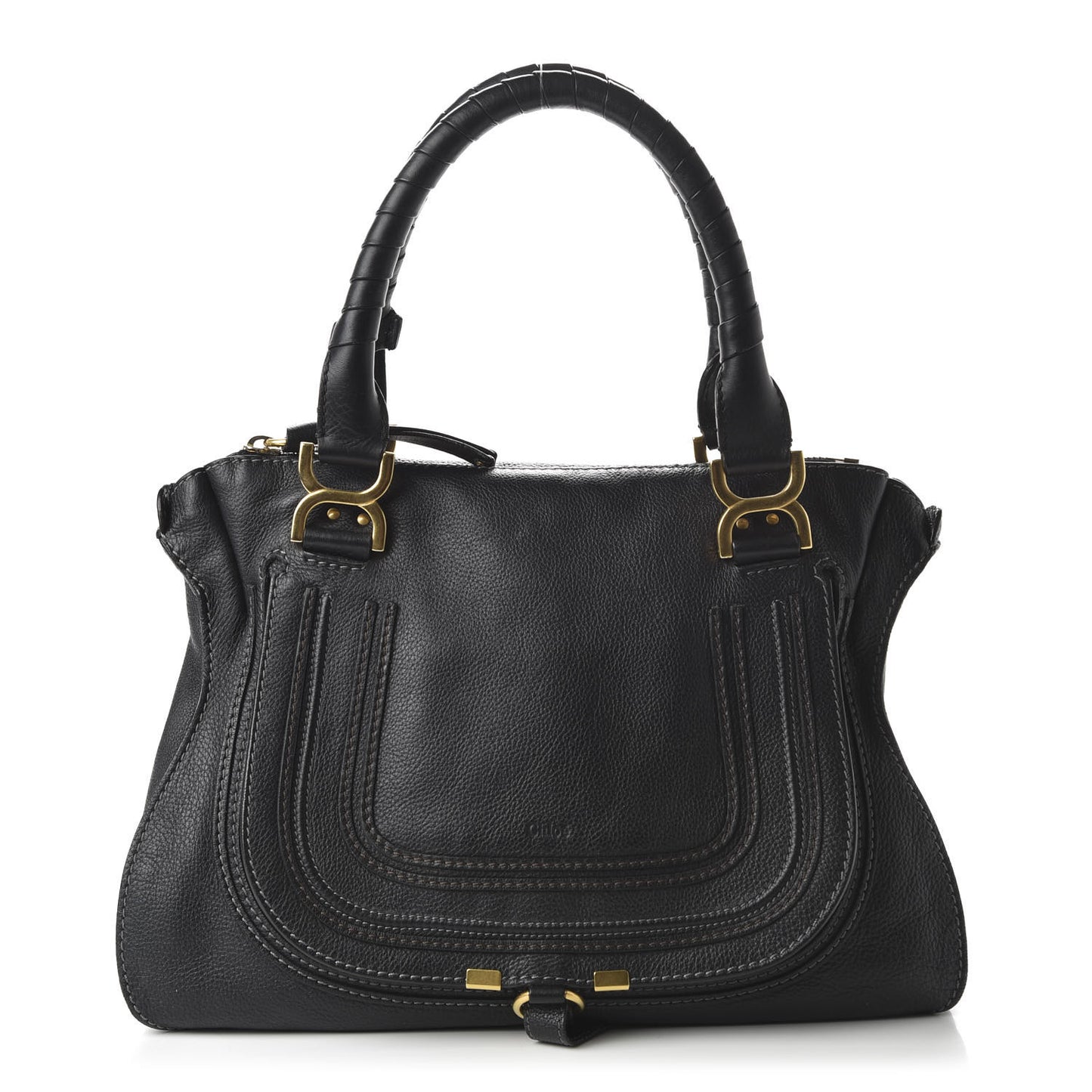 Calfskin Medium Marcie Satchel Black
