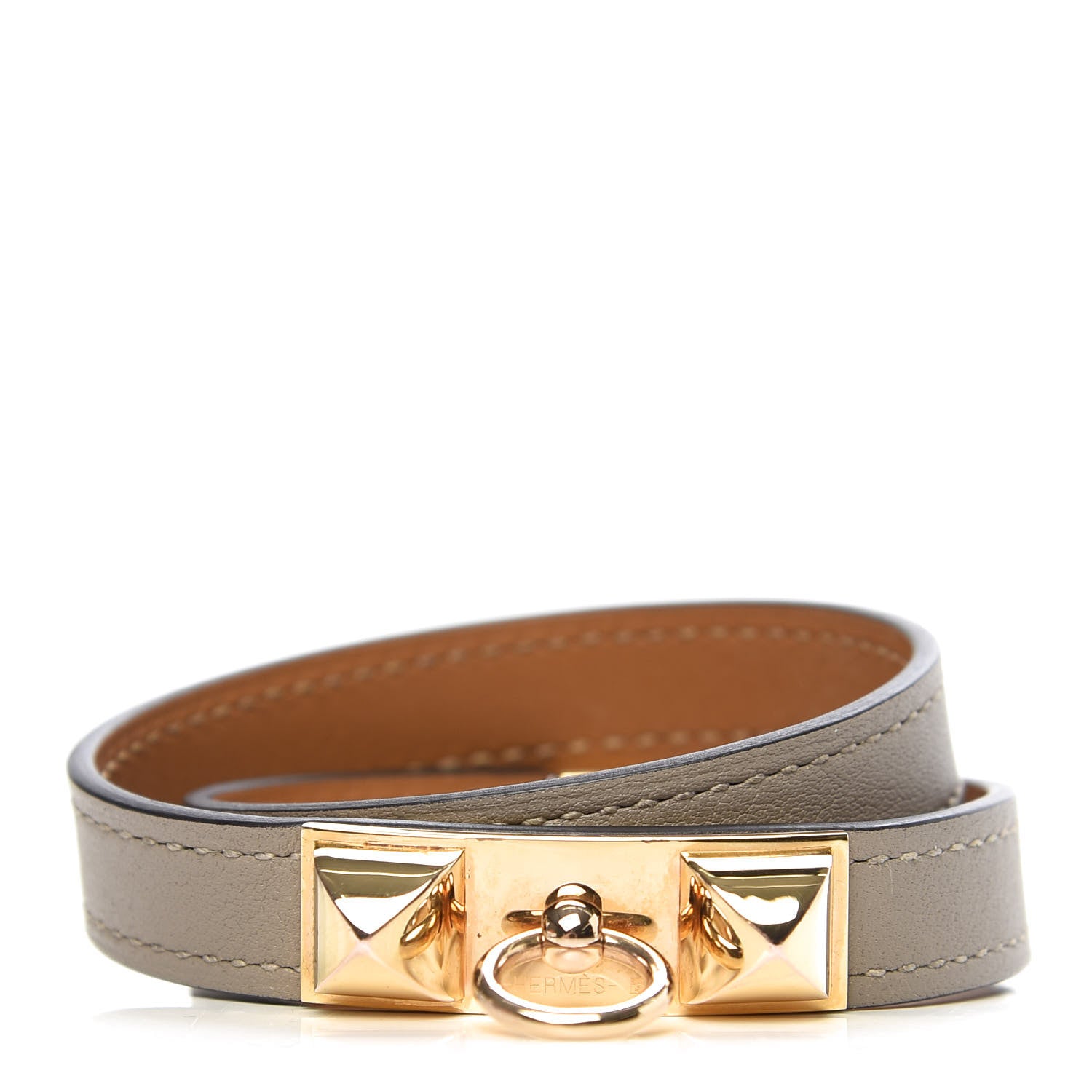 Hermes Swift Double Rivale Bracelet T2 Gris Asphalte 679443