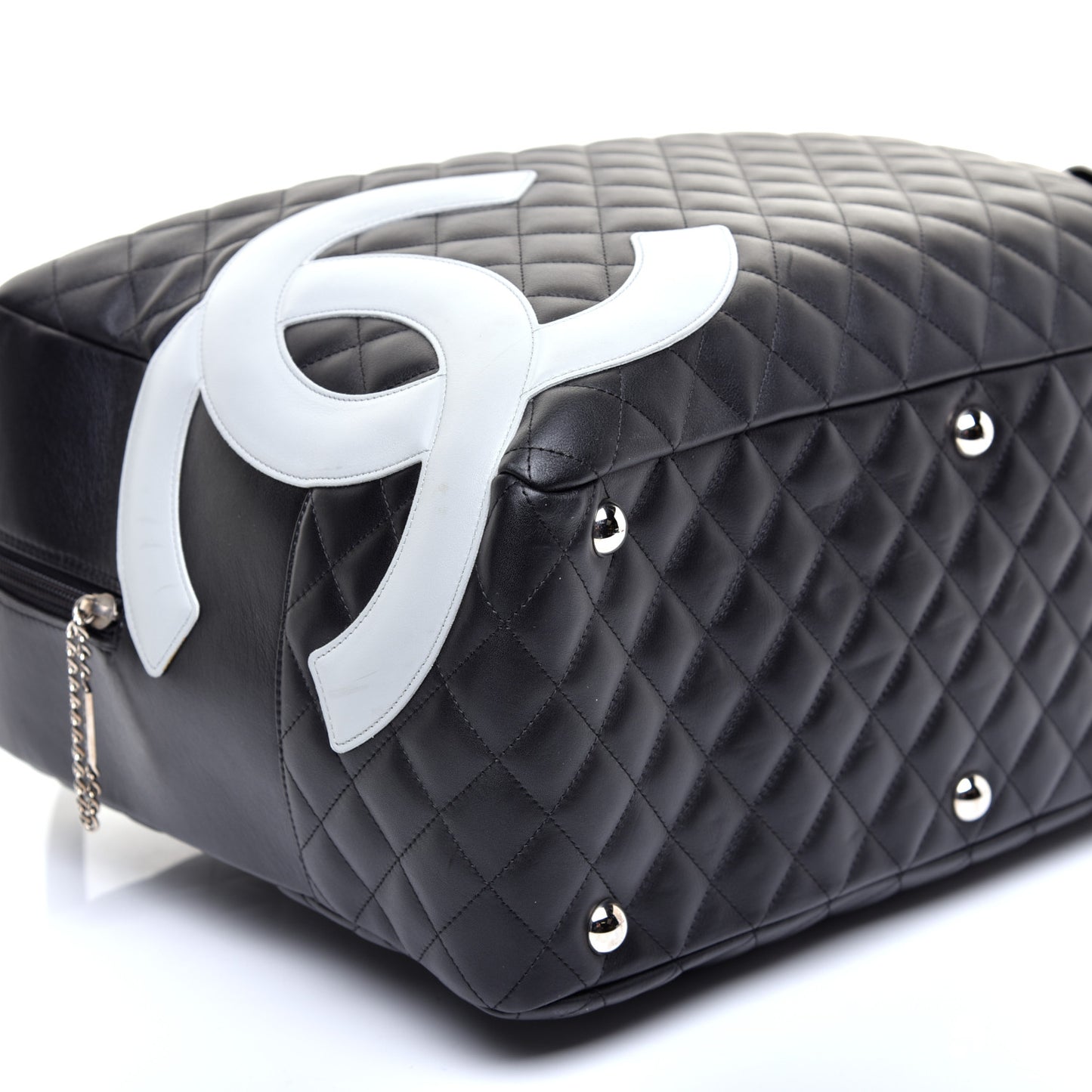 Calfskin Quilted Large Cambon Bag Black