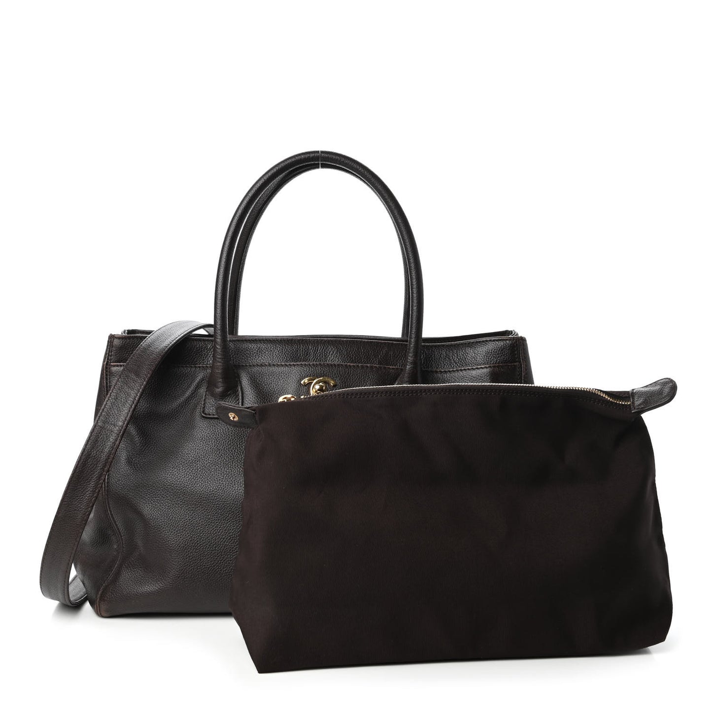 Calfskin Cerf Executive Shopper Tote Brown