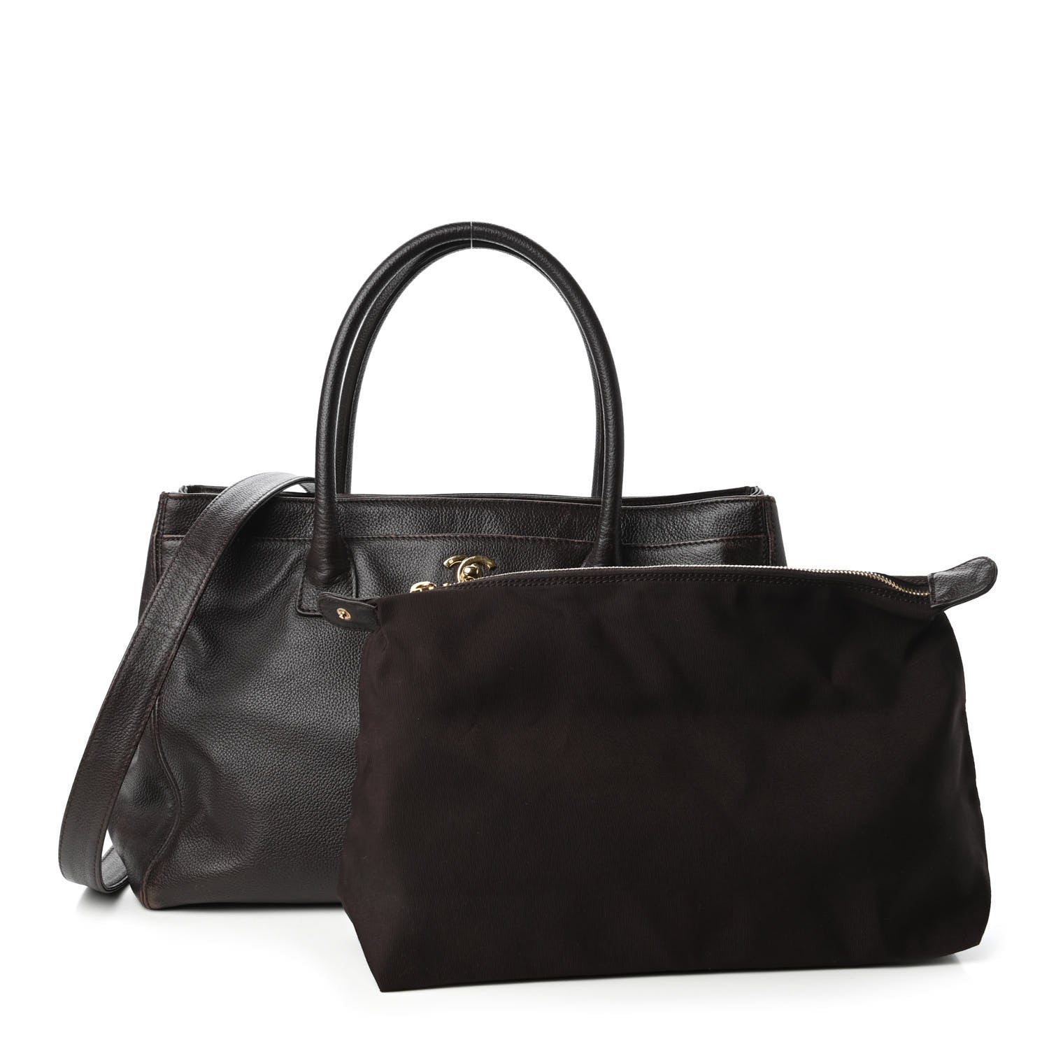 Chanel Calfskin Cerf Executive Shopper Tote Brown 11 of 12