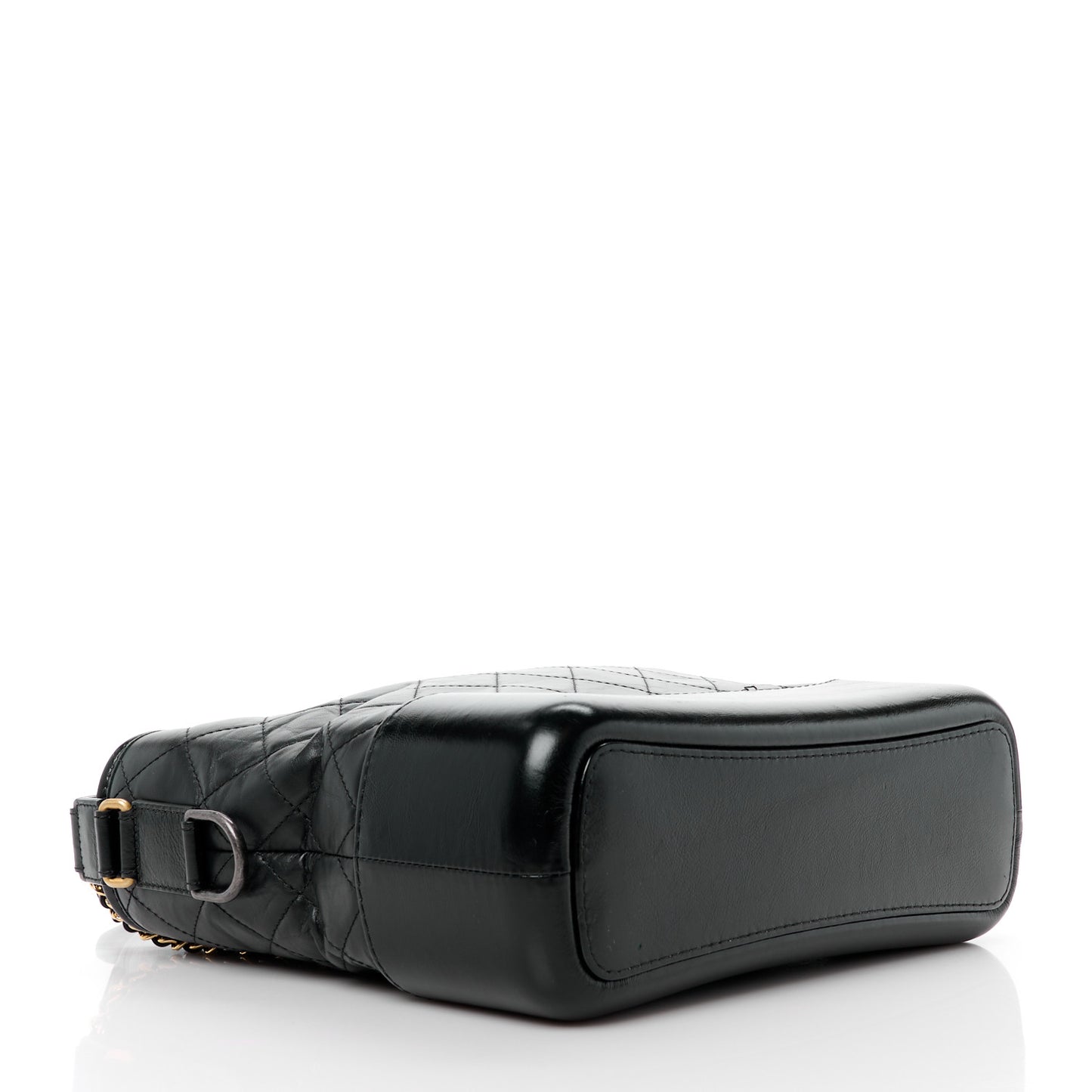 Aged Calfskin Quilted Medium Gabrielle Hobo Black