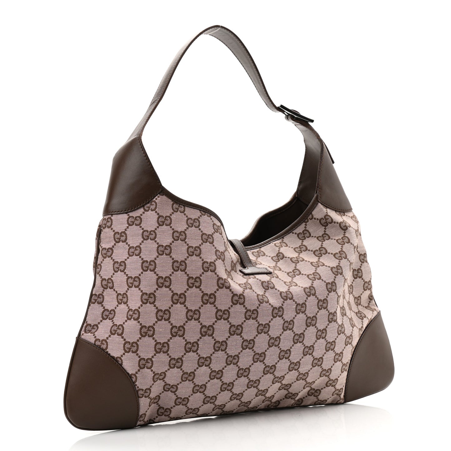 Monogram Lobster Clasp Jackie O Hobo Brown