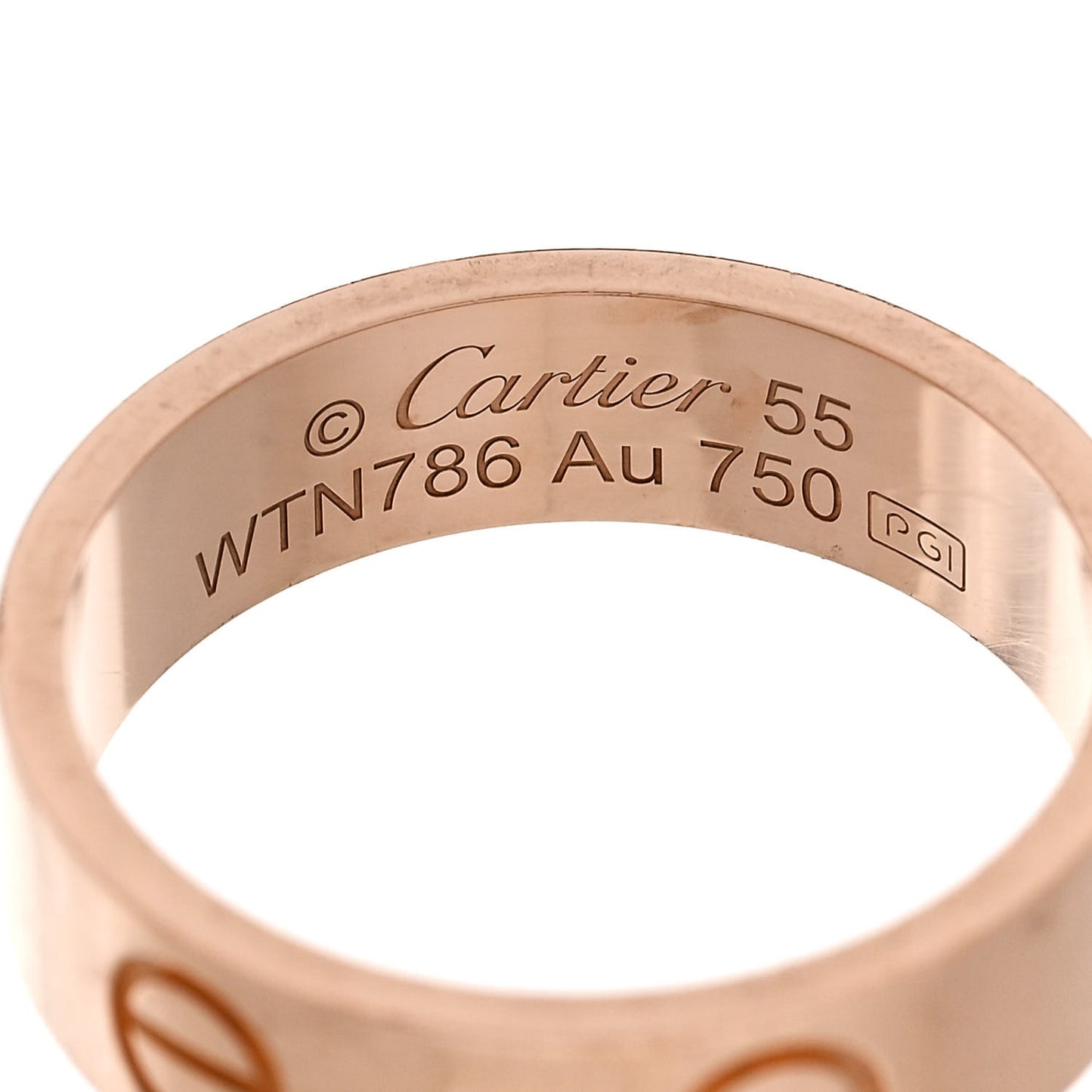 18K Pink Gold 5.5mm LOVE Ring 55 7.25