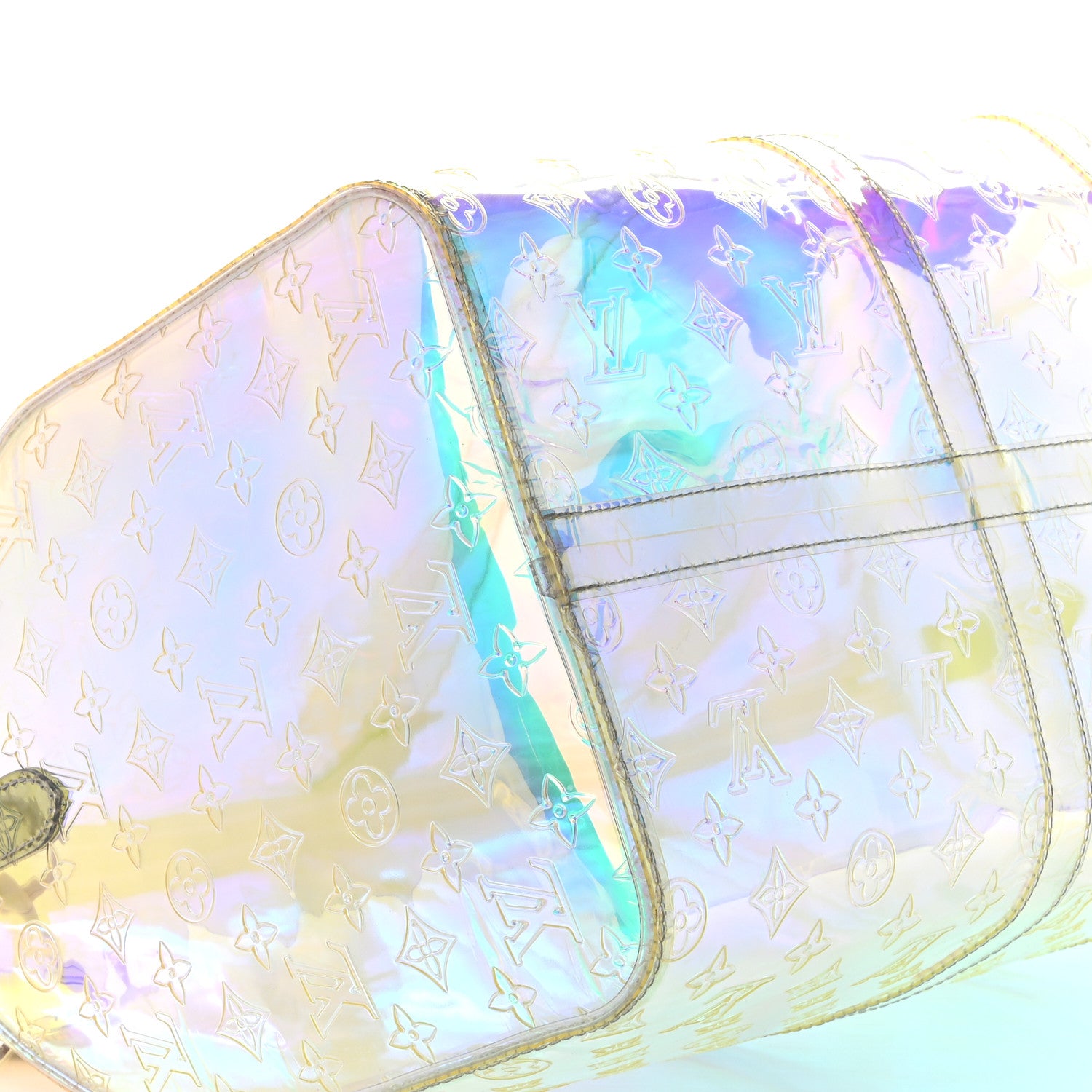 Louis Vuitton PVC Monogram Keepall Bandouliere 50 Iridescent Prism 8 of 10