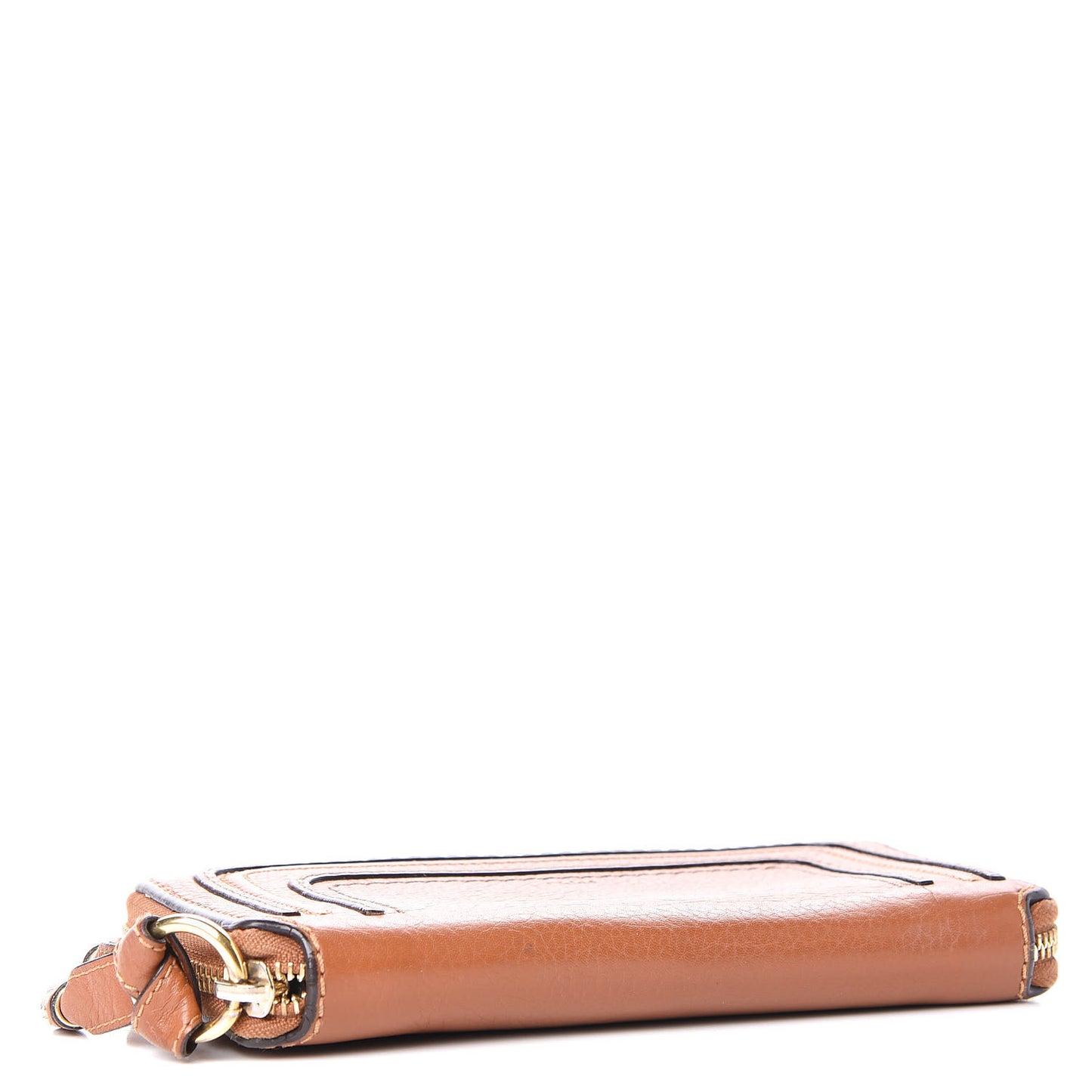 Grained Calfskin Marcie Long Zip Around Wallet Tan