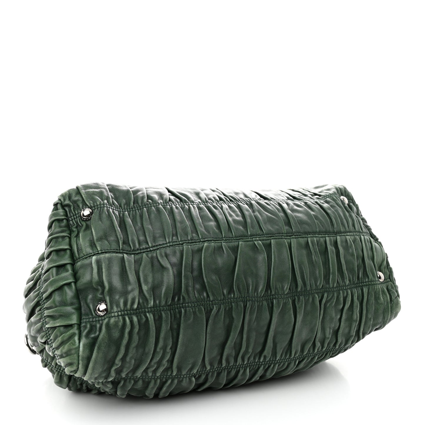 Nappa Gaufre Double Zip Tote Green