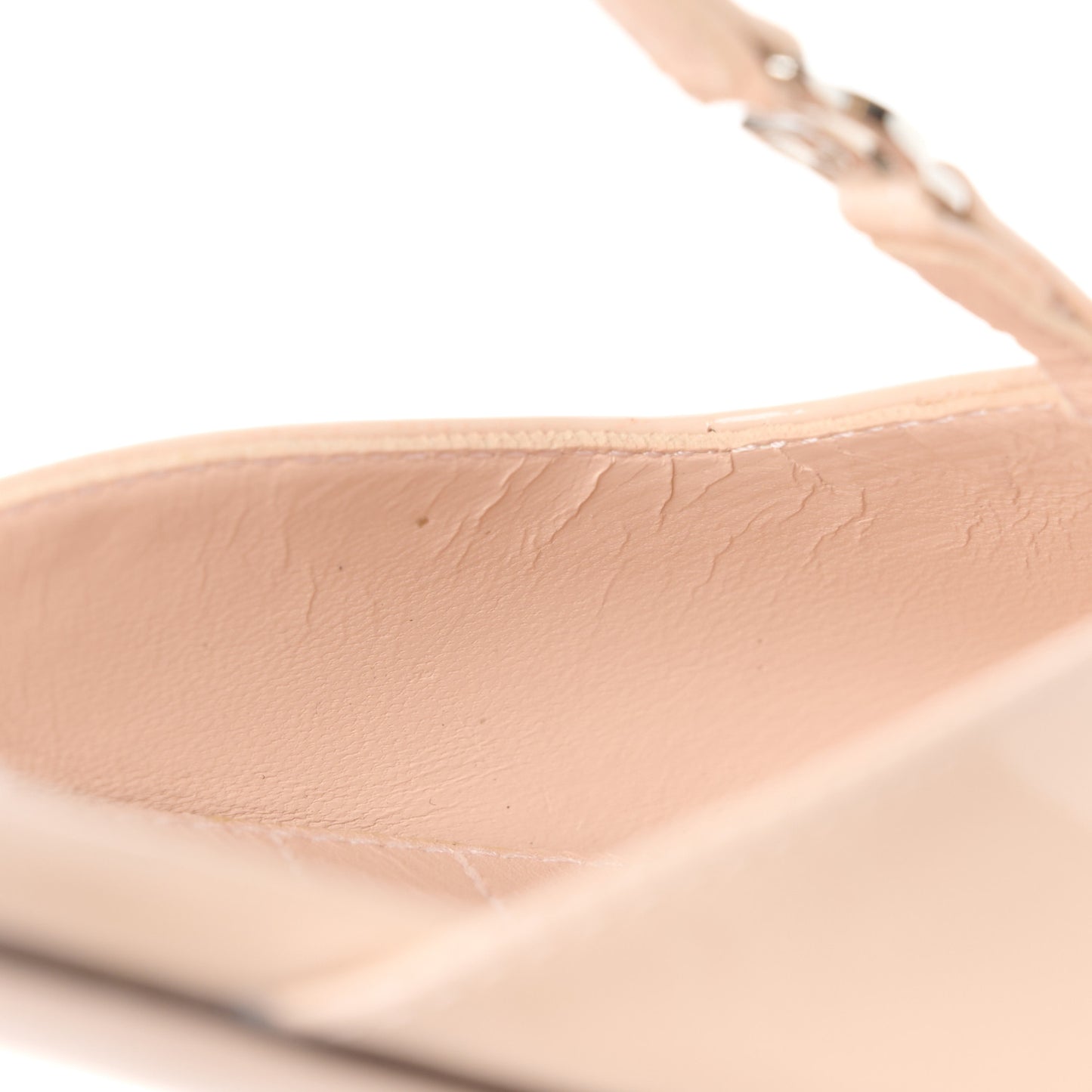 Vernice Crystal Double G Ballet Flat 36.5 Skin Rose