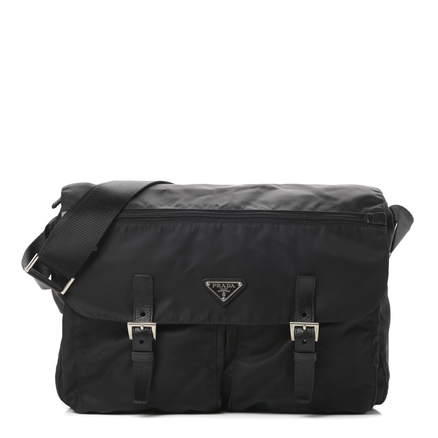 Nylon Vela Messenger Bag Black