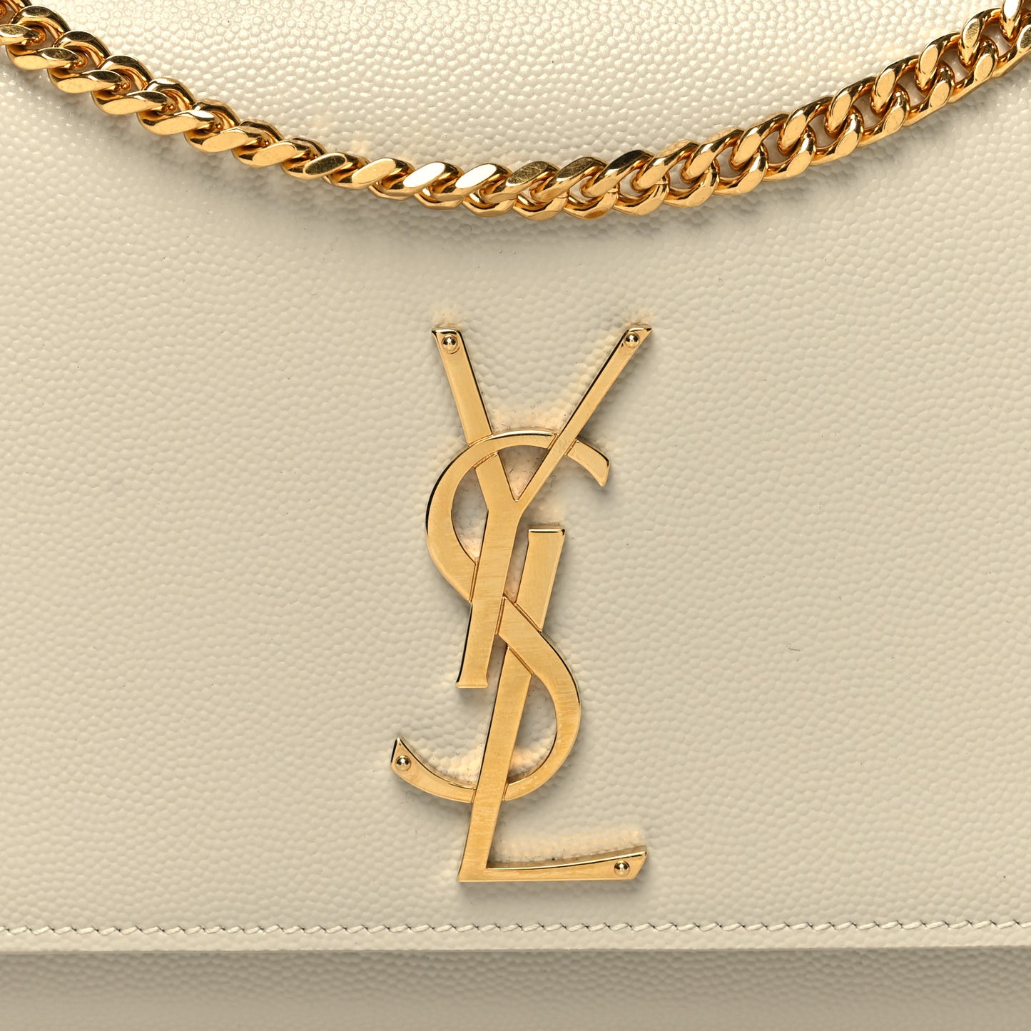 Grain De Poudre Medium Classic Monogram Kate Satchel Dove White