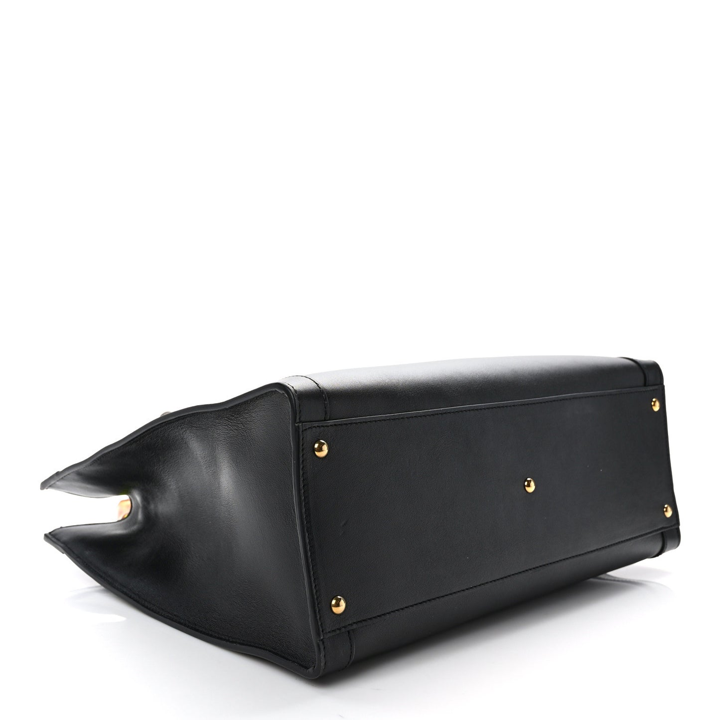 Calfskin Medium Diana Tote Bag Black Yellow Fluo