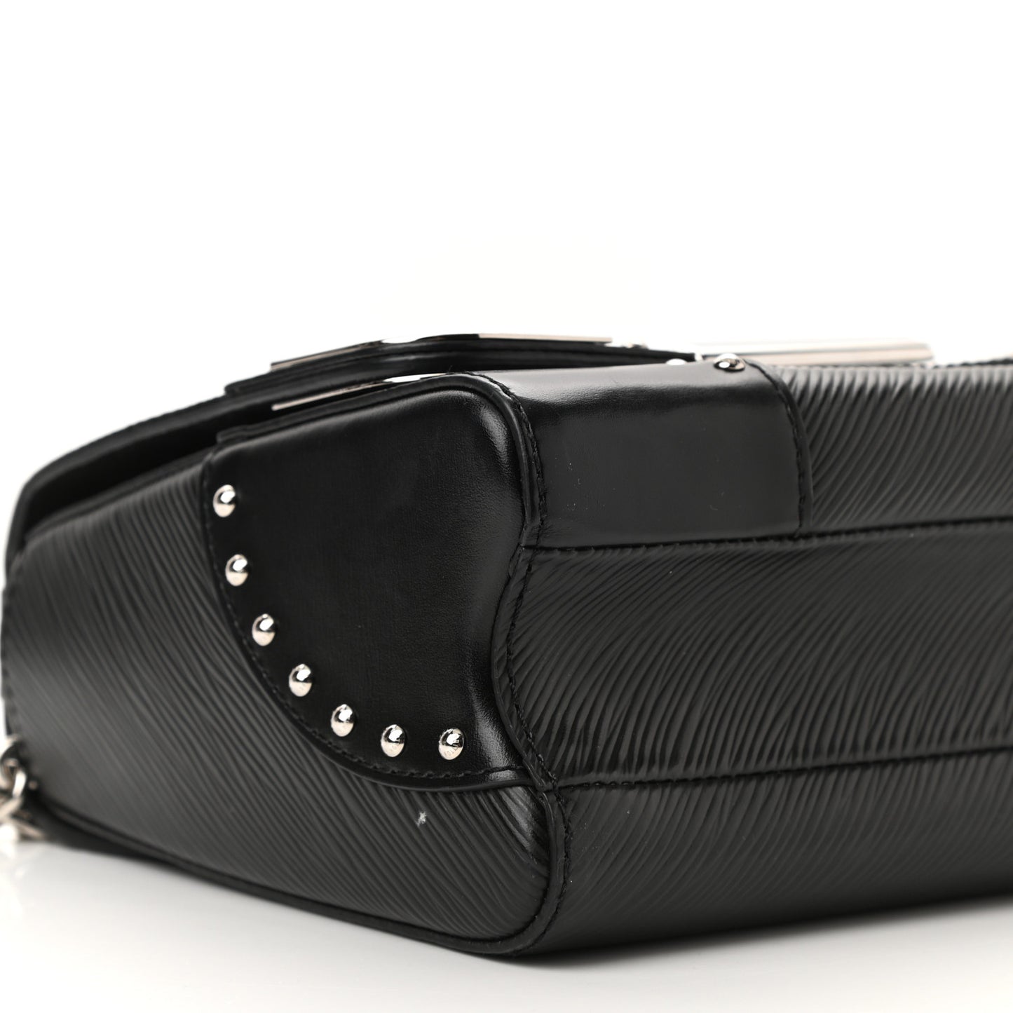 Epi Studded Mirror Twist Shoulder Bag MM Black