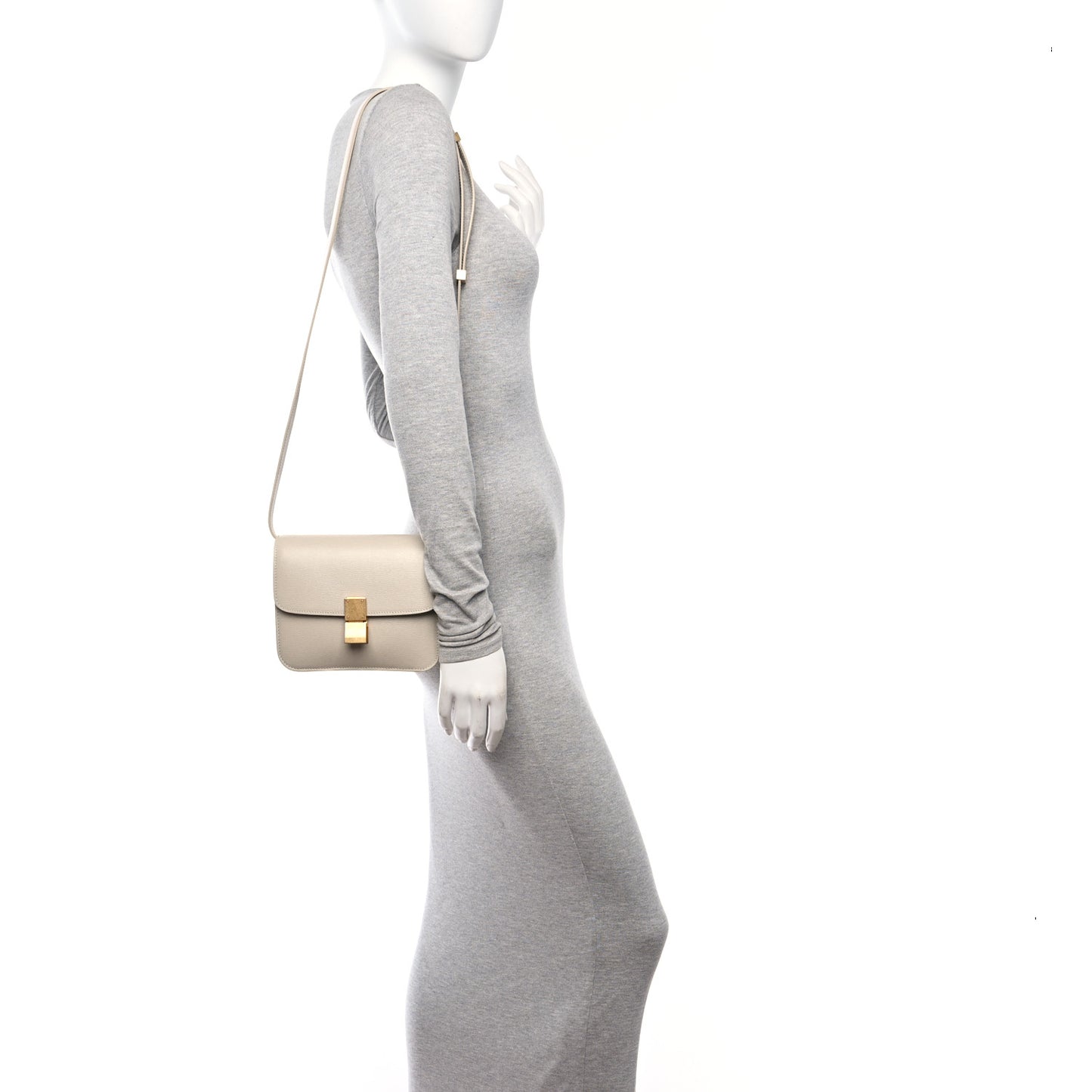Liege Calfskin Teen Classic Box Flap Bag Nude