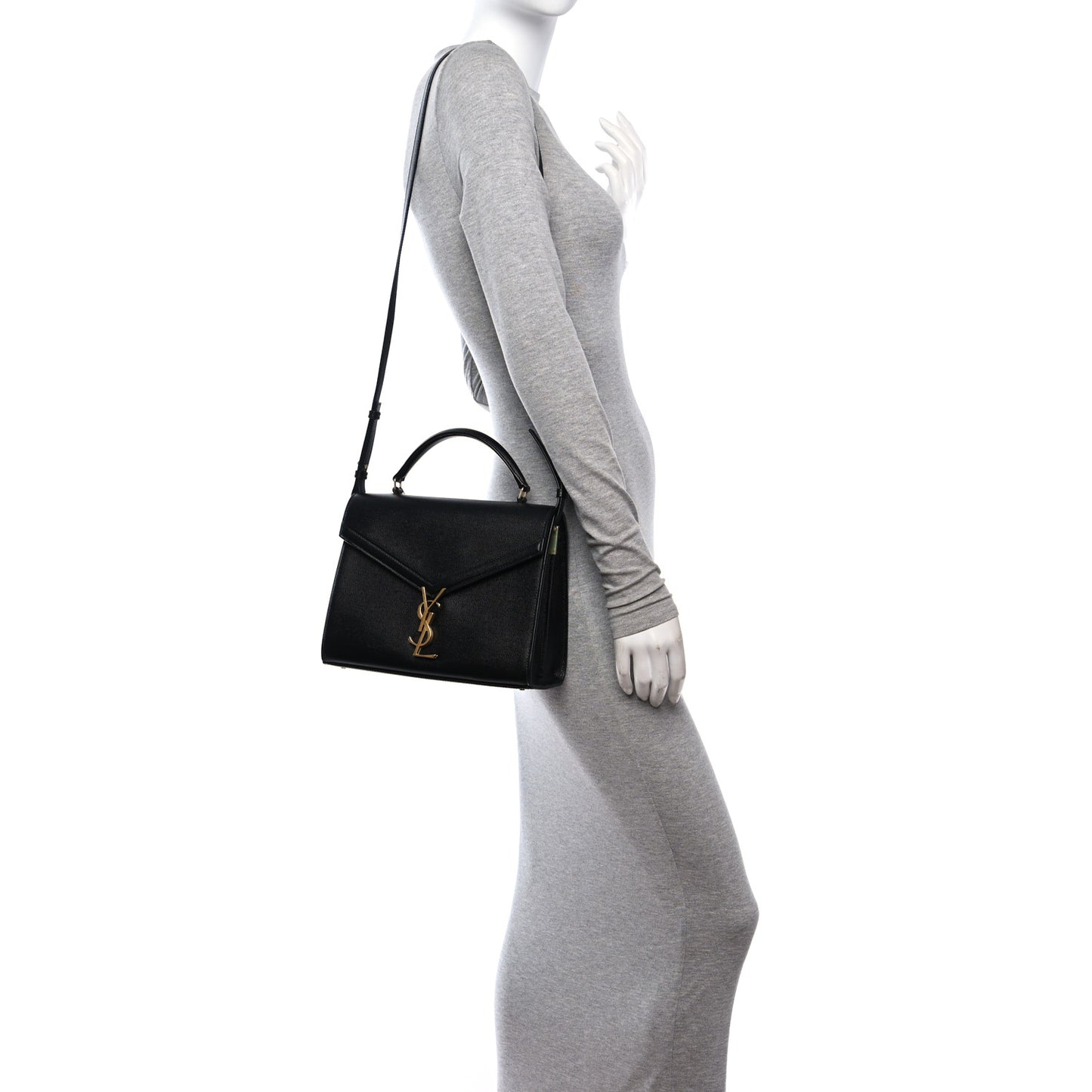 Grain de Poudre Medium Classic Monogram Cassandra Top Handle Black Rouge Legion
