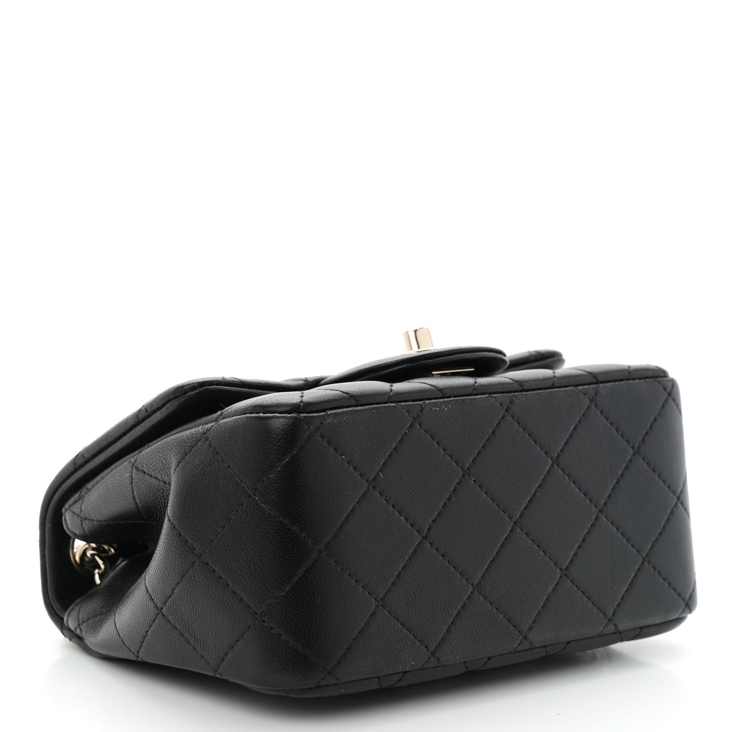 Lambskin Quilted Mini Square Flap Black