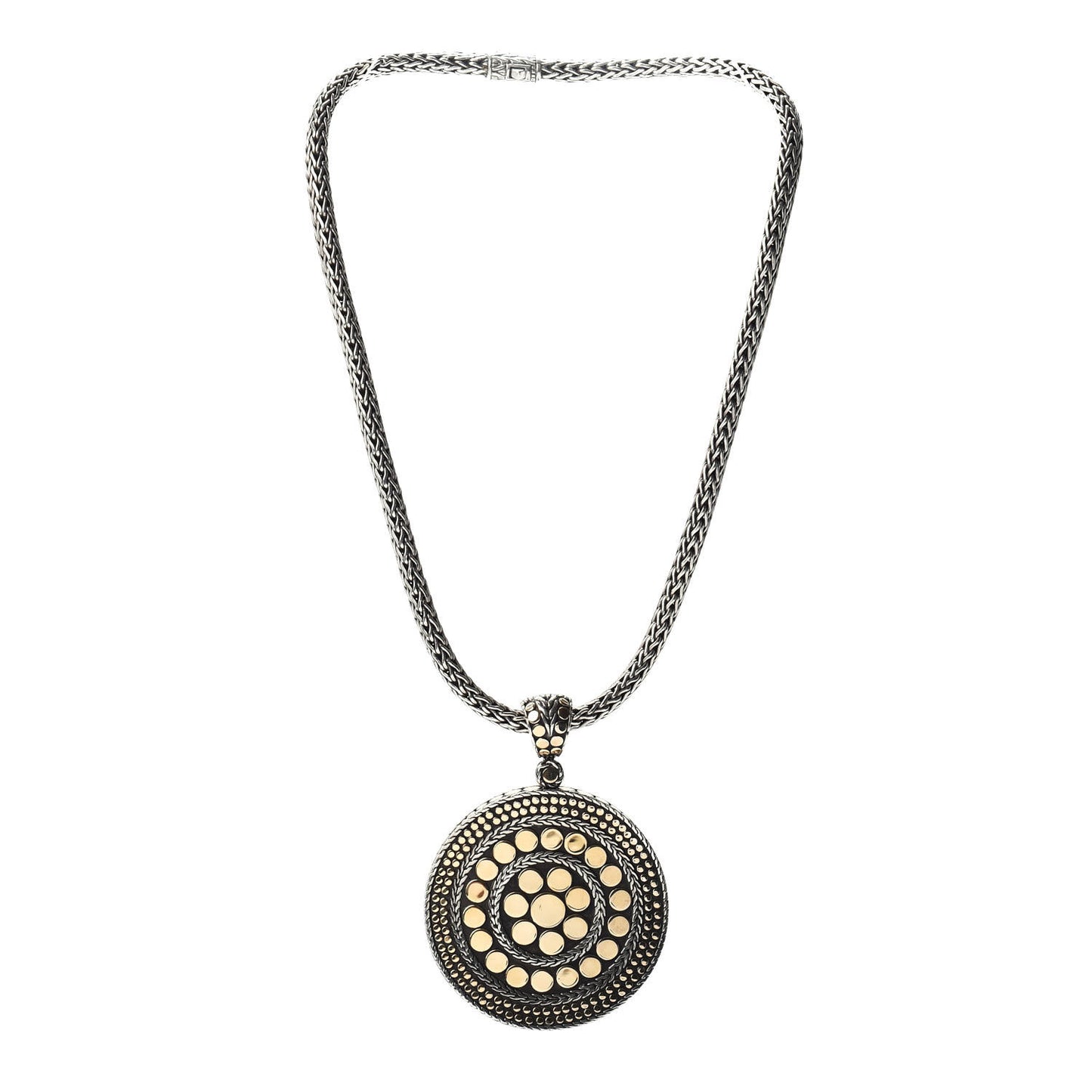 Sterling Silver 18K Yellow Gold Dot Enhancer Pendant Necklace