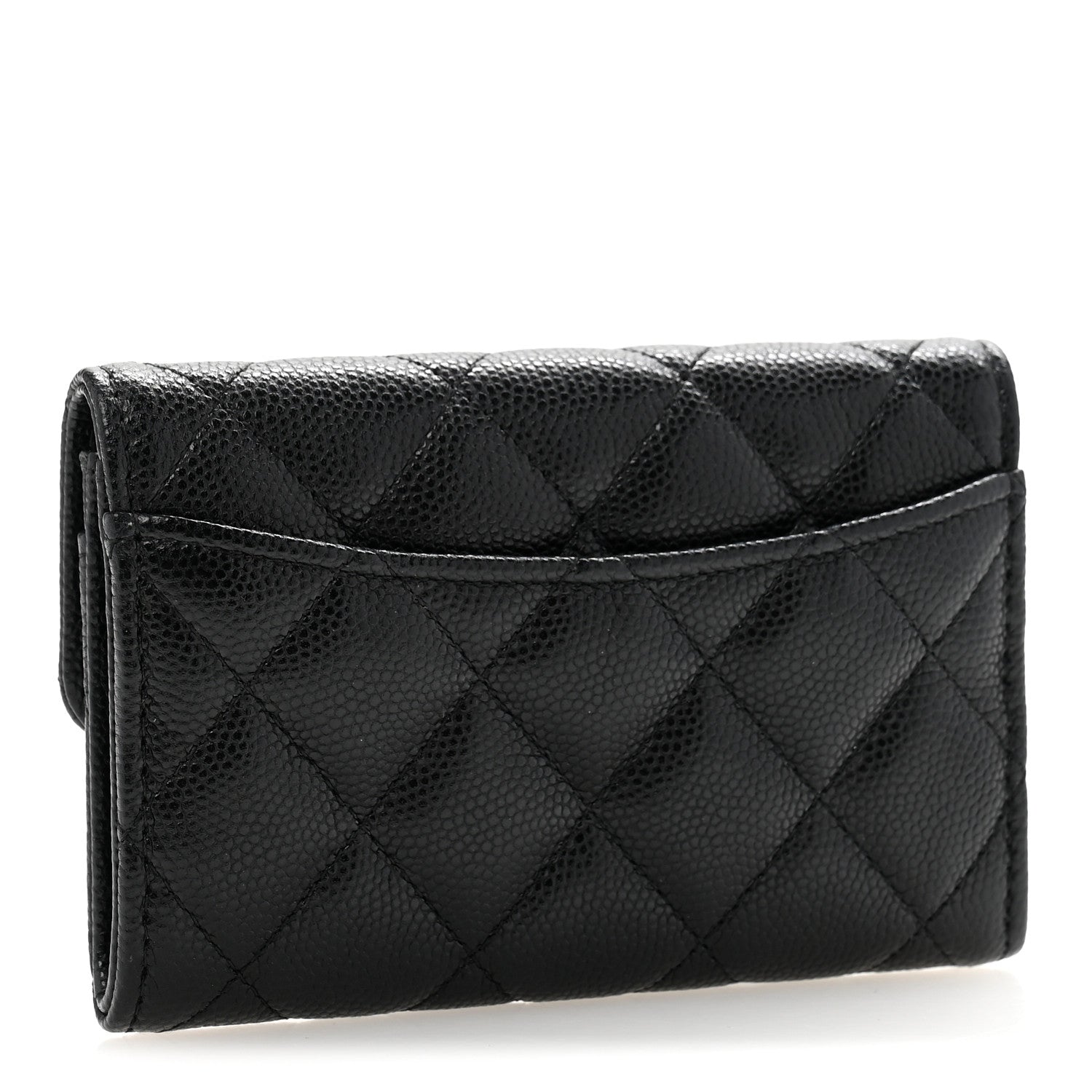 Chanel Caviar Quilted Flap Card Holder Wallet Black 3 of 9