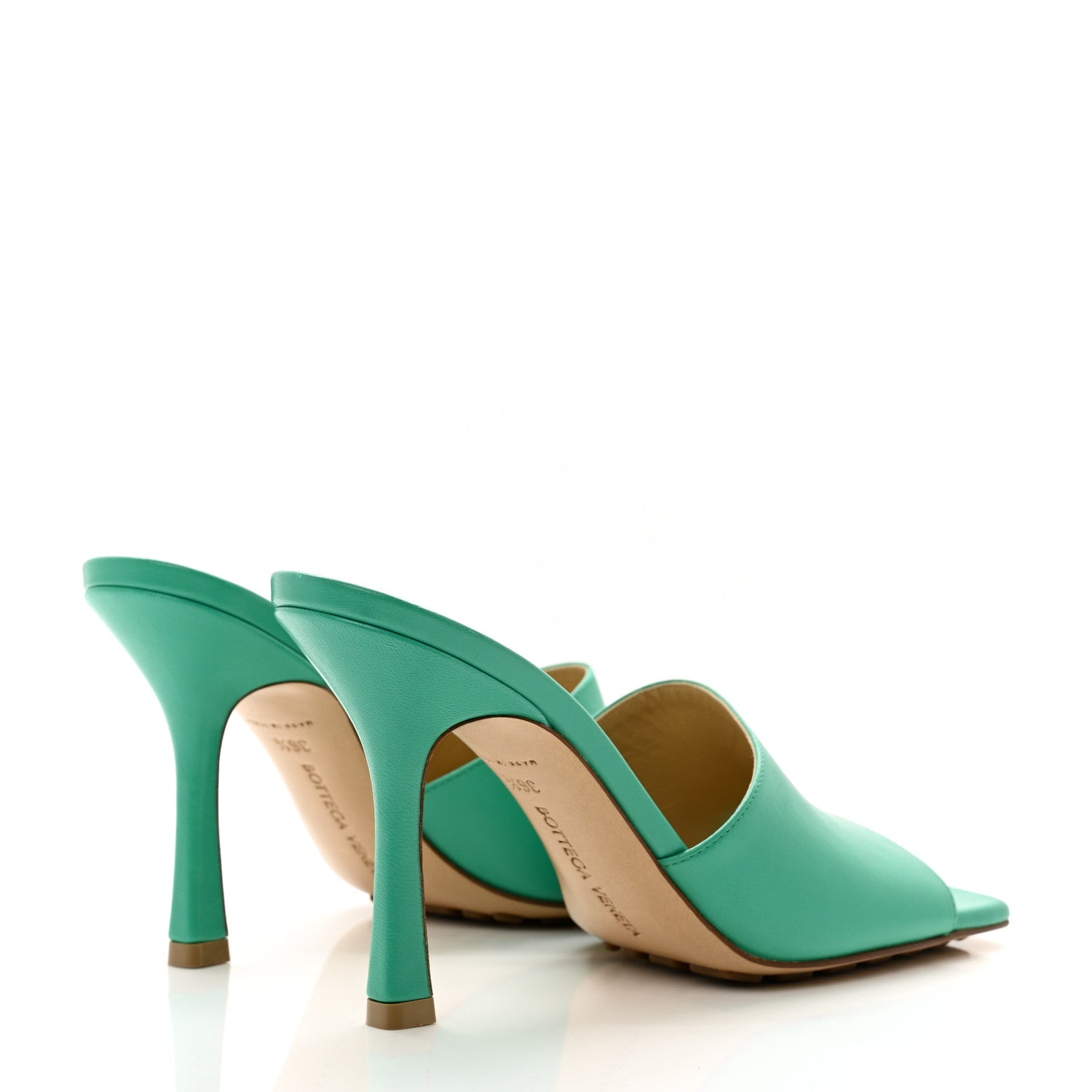 Bottega Veneta Lambskin Stretch Mule Sandals 36.5 Acid Turquoise 4 of 8