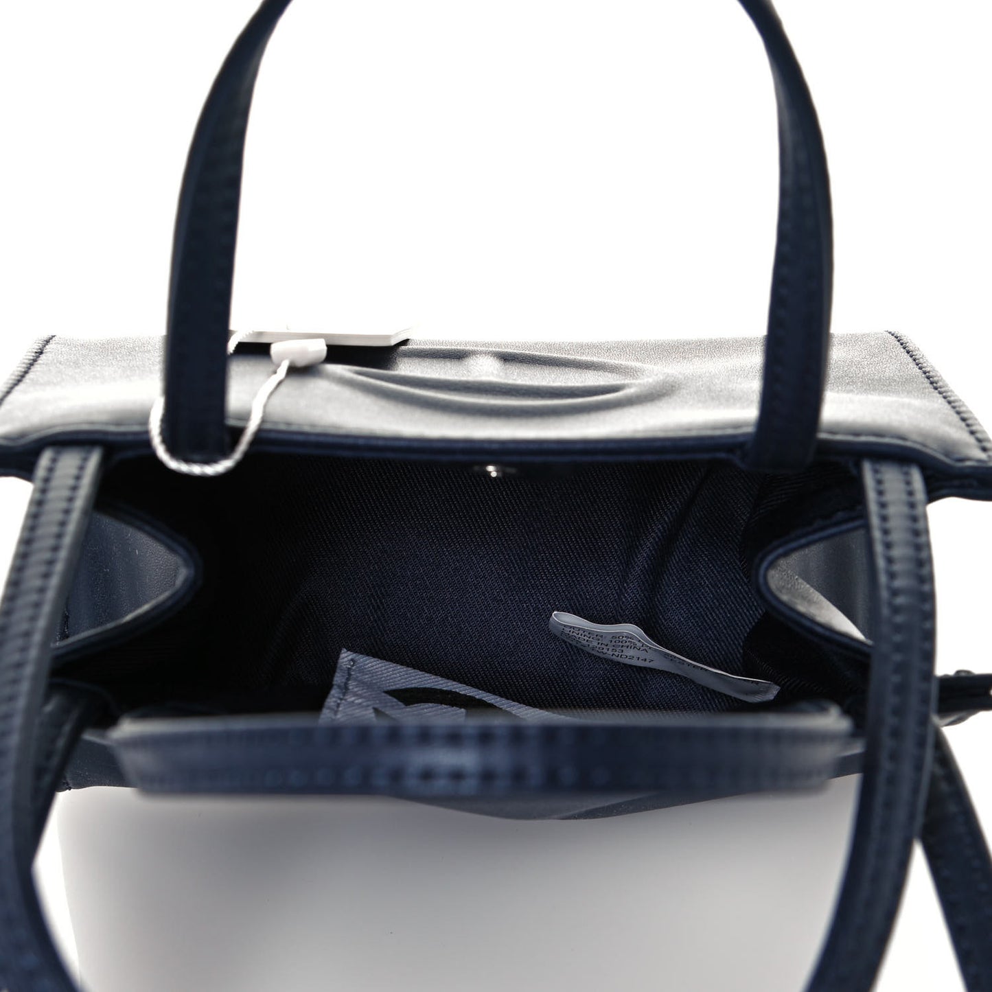 Vegan Leather Small Shopping Bag Navy