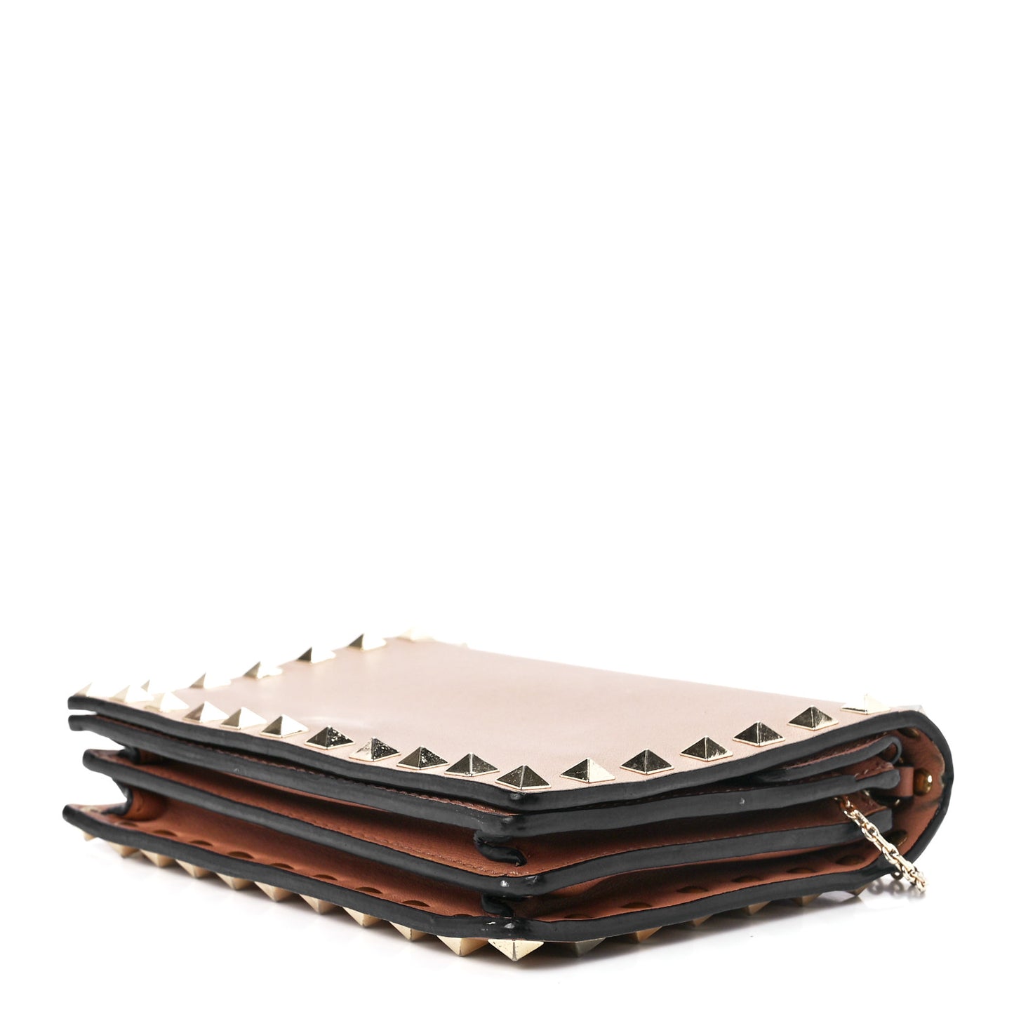 Vitello Rockstud Wallet on Chain Poudre