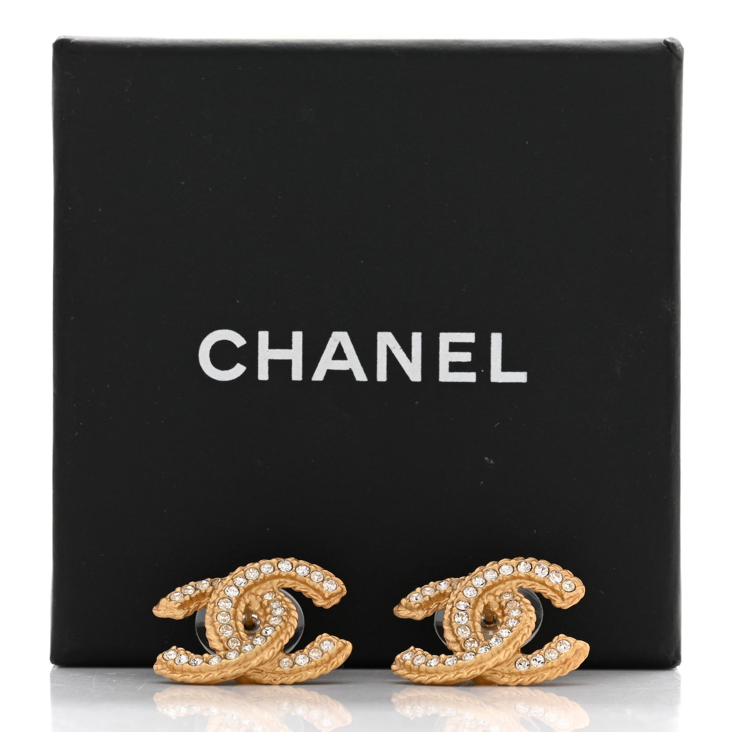 Crystal 90’s Icon CC Stud Earrings Gold