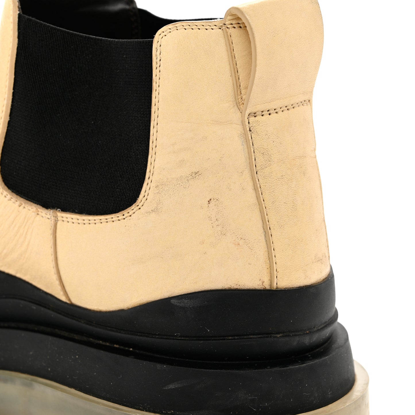 Calfskin Mens The Tire Cropped Chelsea Boots 42 Wax Black Transparent