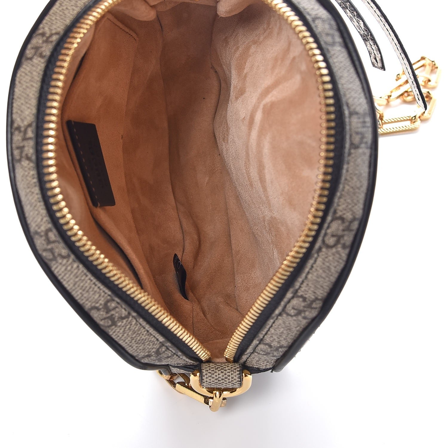 Gucci GG Supreme Monogram Patchwork Cat Round Shoulder Bag White Beige 5 of 10