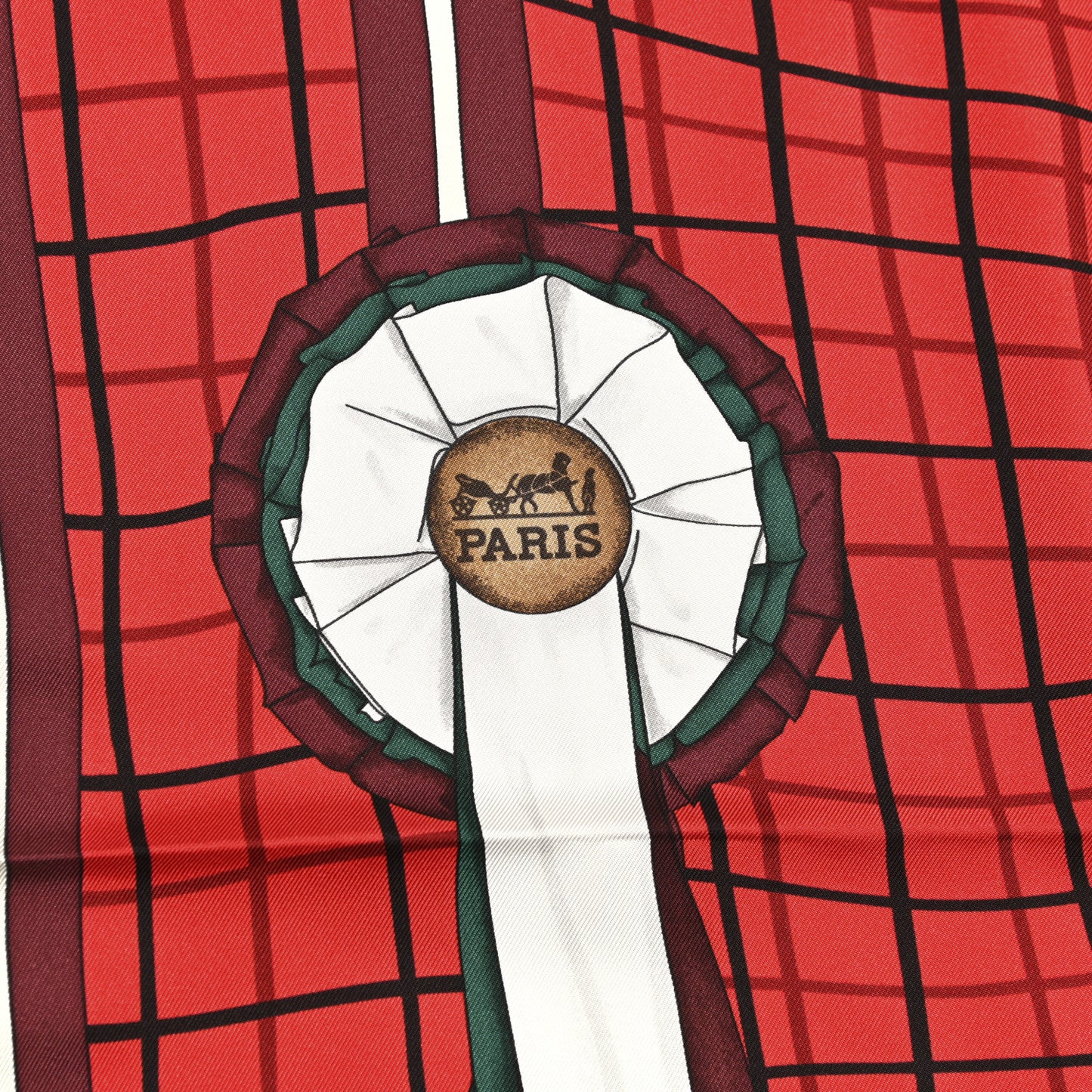 Cashmere Silk Bete De Concours Scarf 90 Bordeaux Rouge Piment Vert Vif
