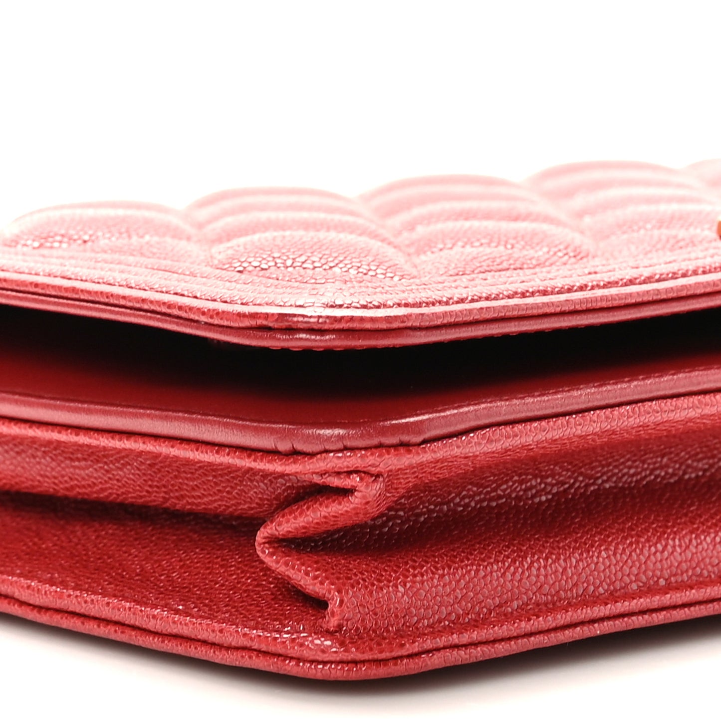 Caviar Quilted Boy Wallet On Chain WOC Red