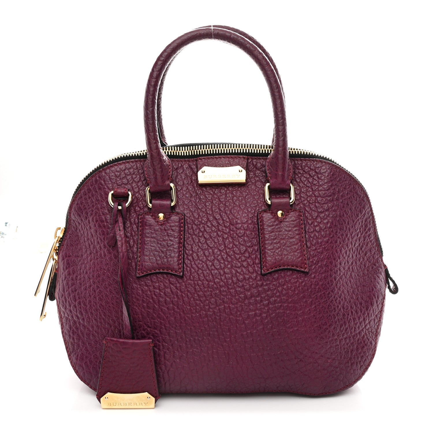 Burberry Heritage Grain Small Orchard Bowling Bag Damson Magenta